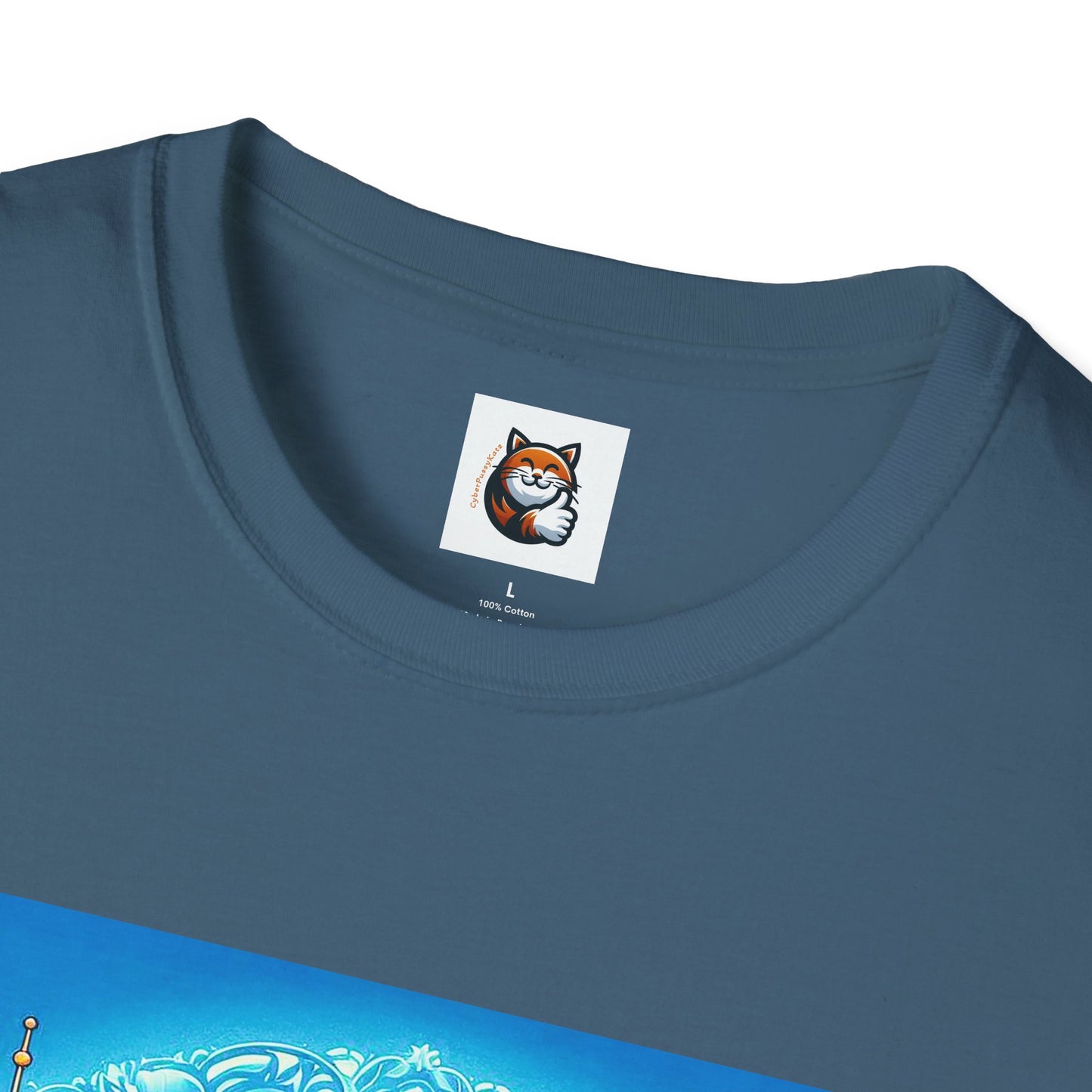 Russian Blue Cat egyptian goddess Softstyle T-Shirt