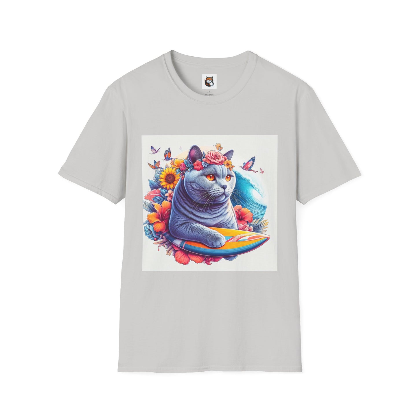British Shorthair surf board Softstyle T-Shirt