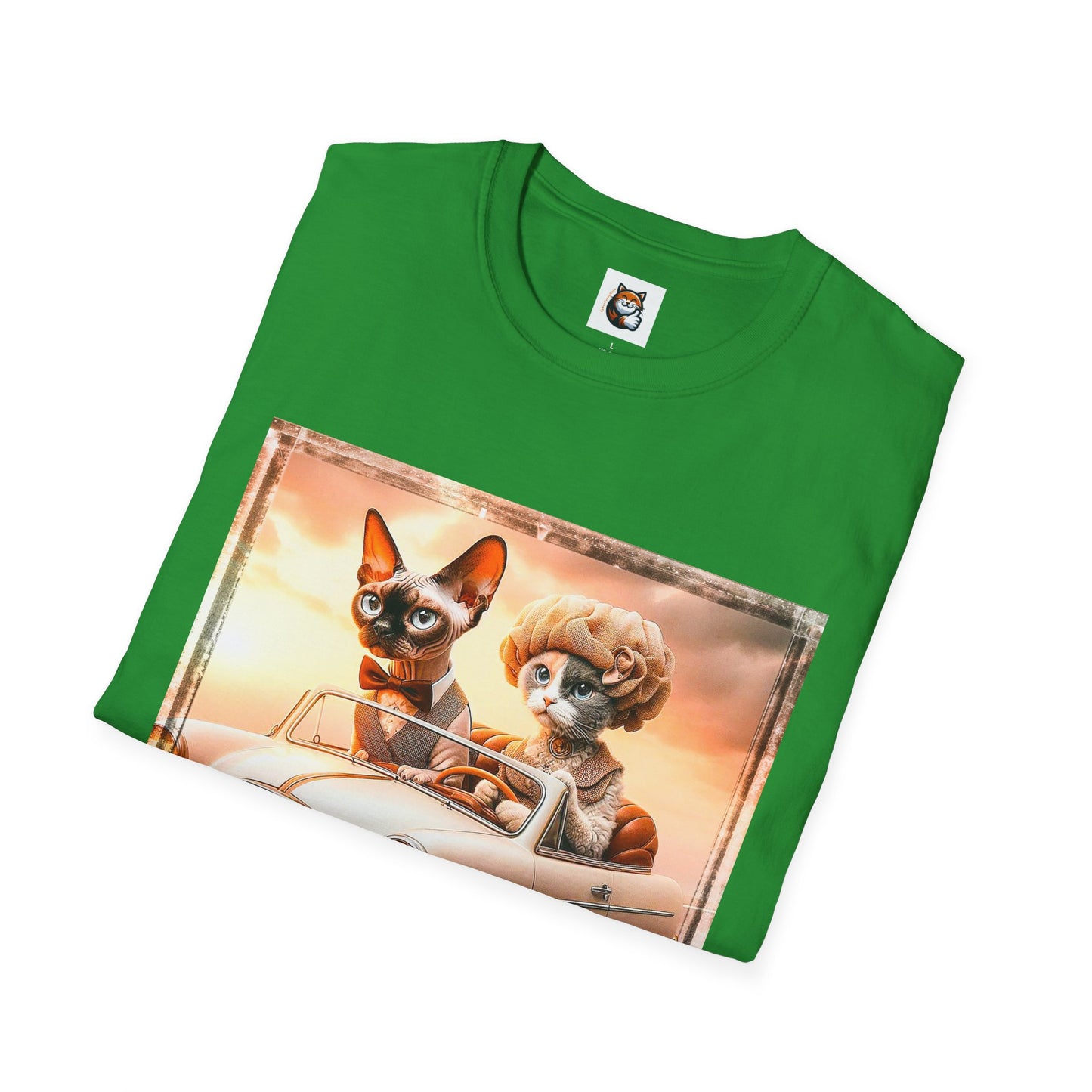 Wacky  Devon Rex pretty sunset  Unisex Softstyle T-Shirt