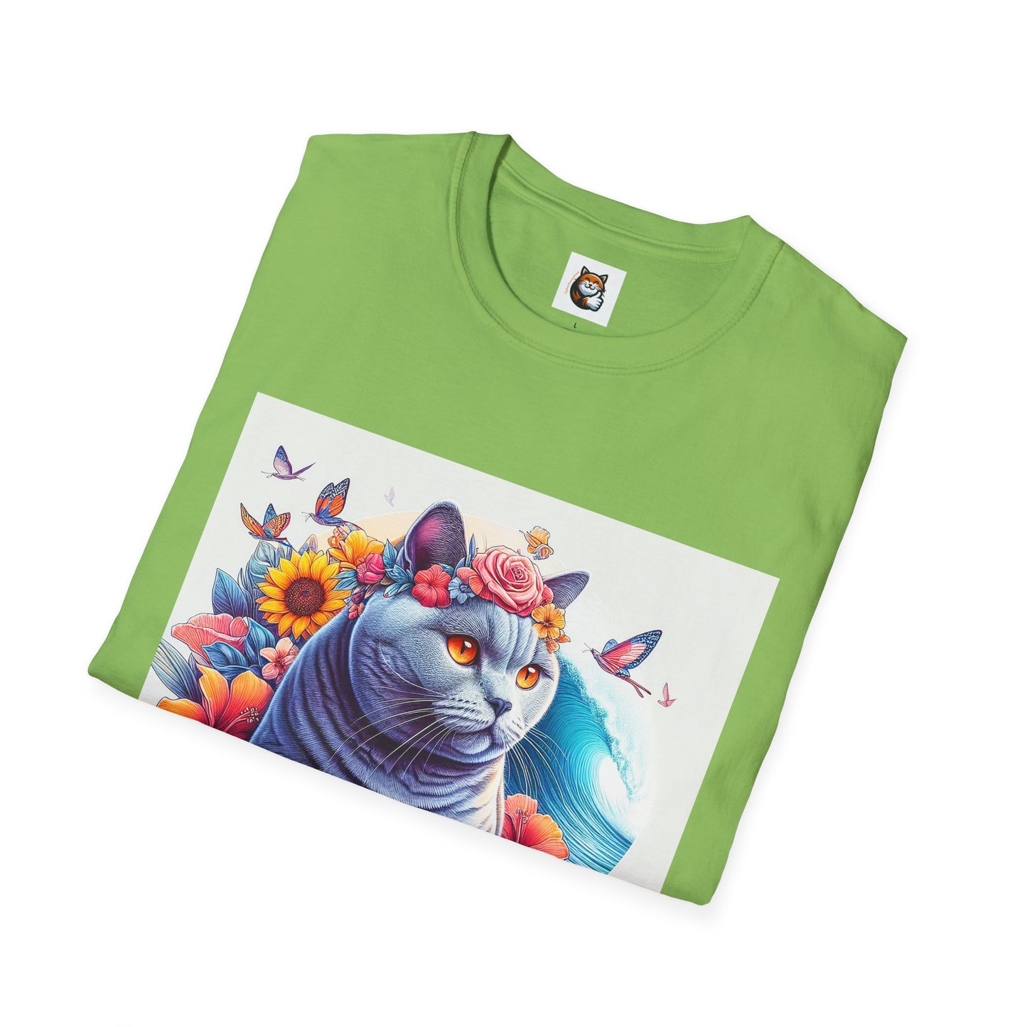 British Shorthair surf board Softstyle T-Shirt