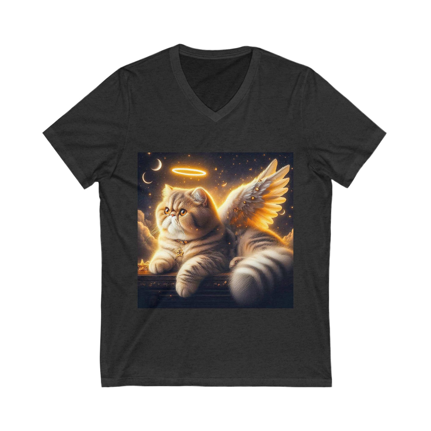 Exotic Shorthair Cat heavenly Angel Short Sleeve V-Neck Tee