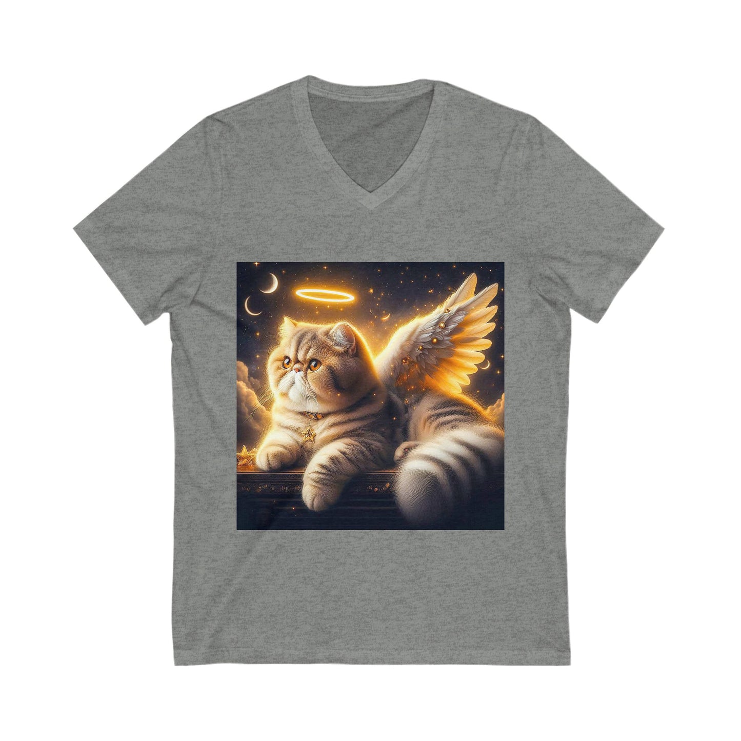 Exotic Shorthair Cat heavenly Angel Short Sleeve V-Neck Tee