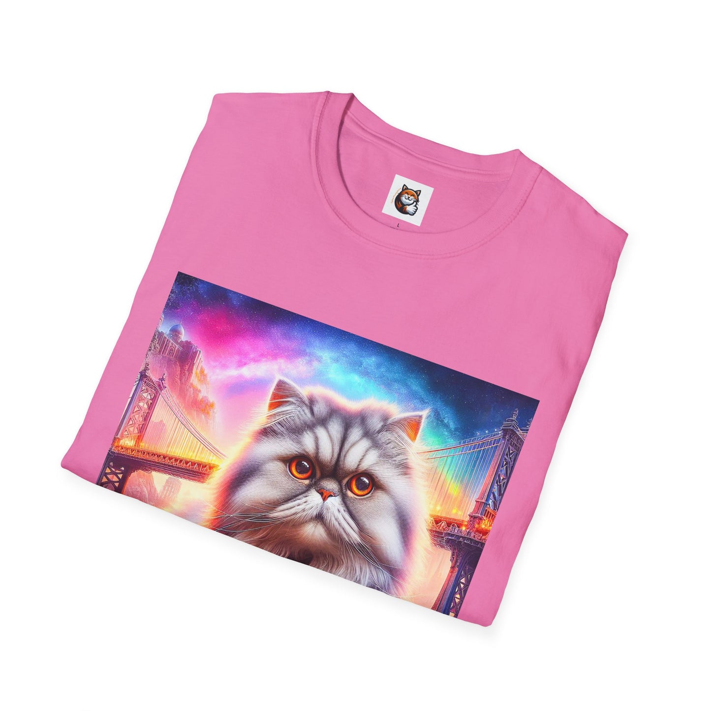 Selkirk Rex Cat T-Shirt purple sunset