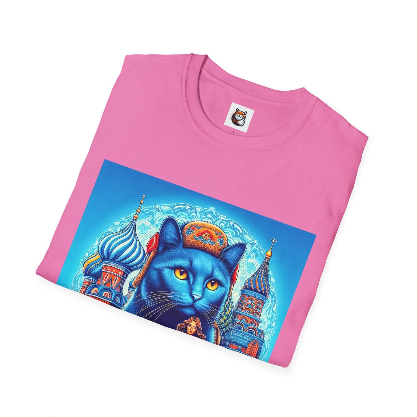 Russian Blue Cat egyptian goddess Softstyle T-Shirt