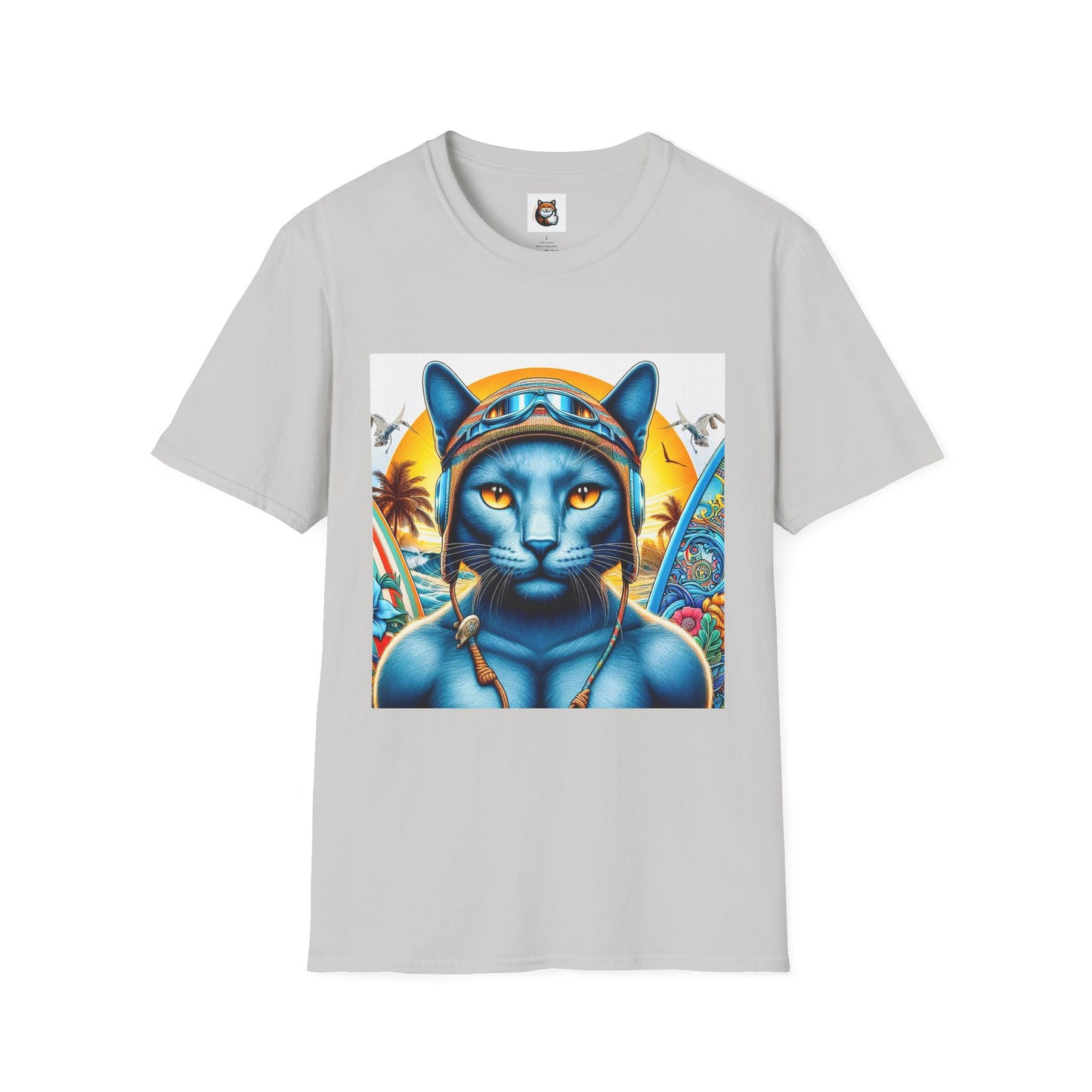 Russian Blue Cat Unisex Softstyle T-Shirt