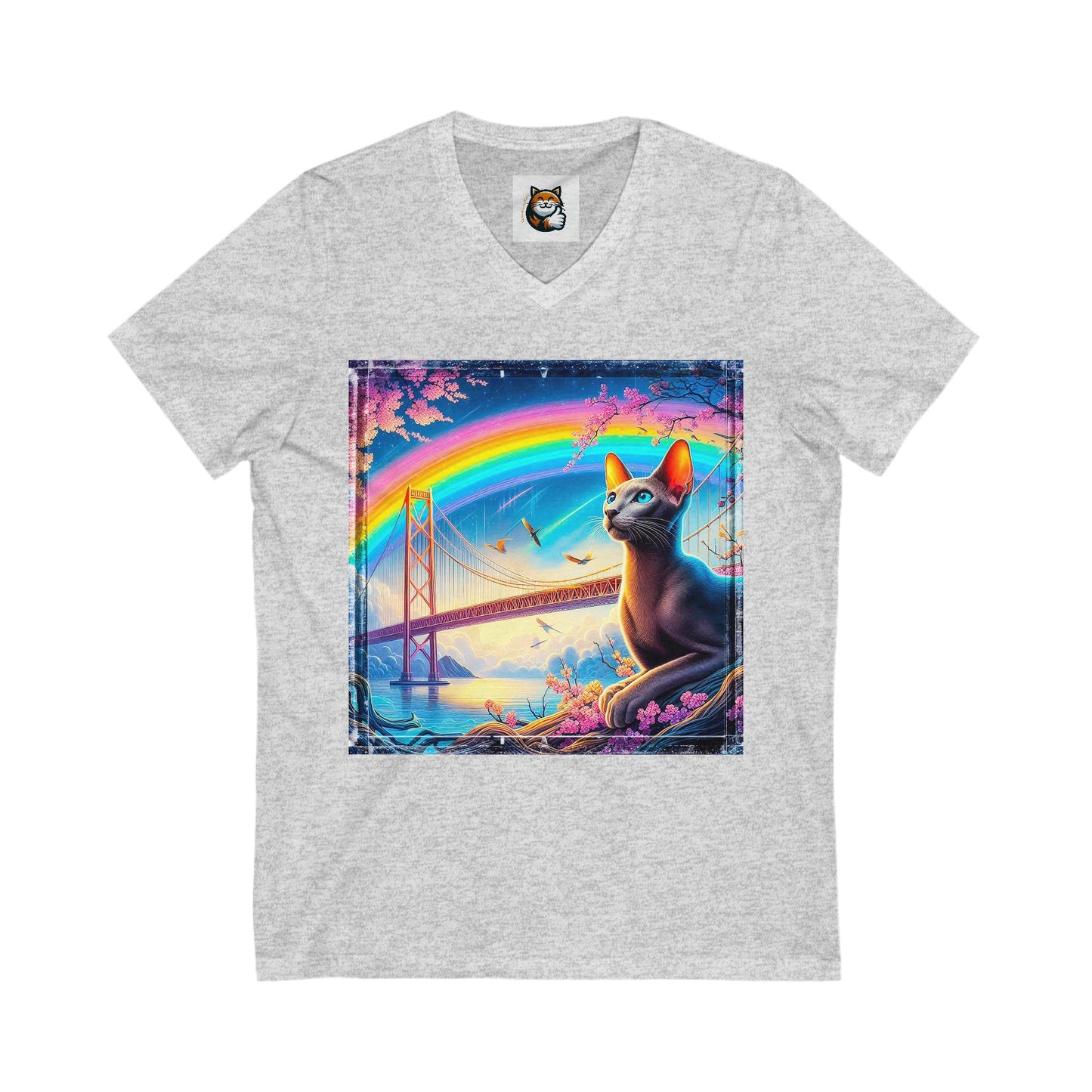 Oriental Shorthair Unisex Jersey Short Sleeve V-Neck Tee