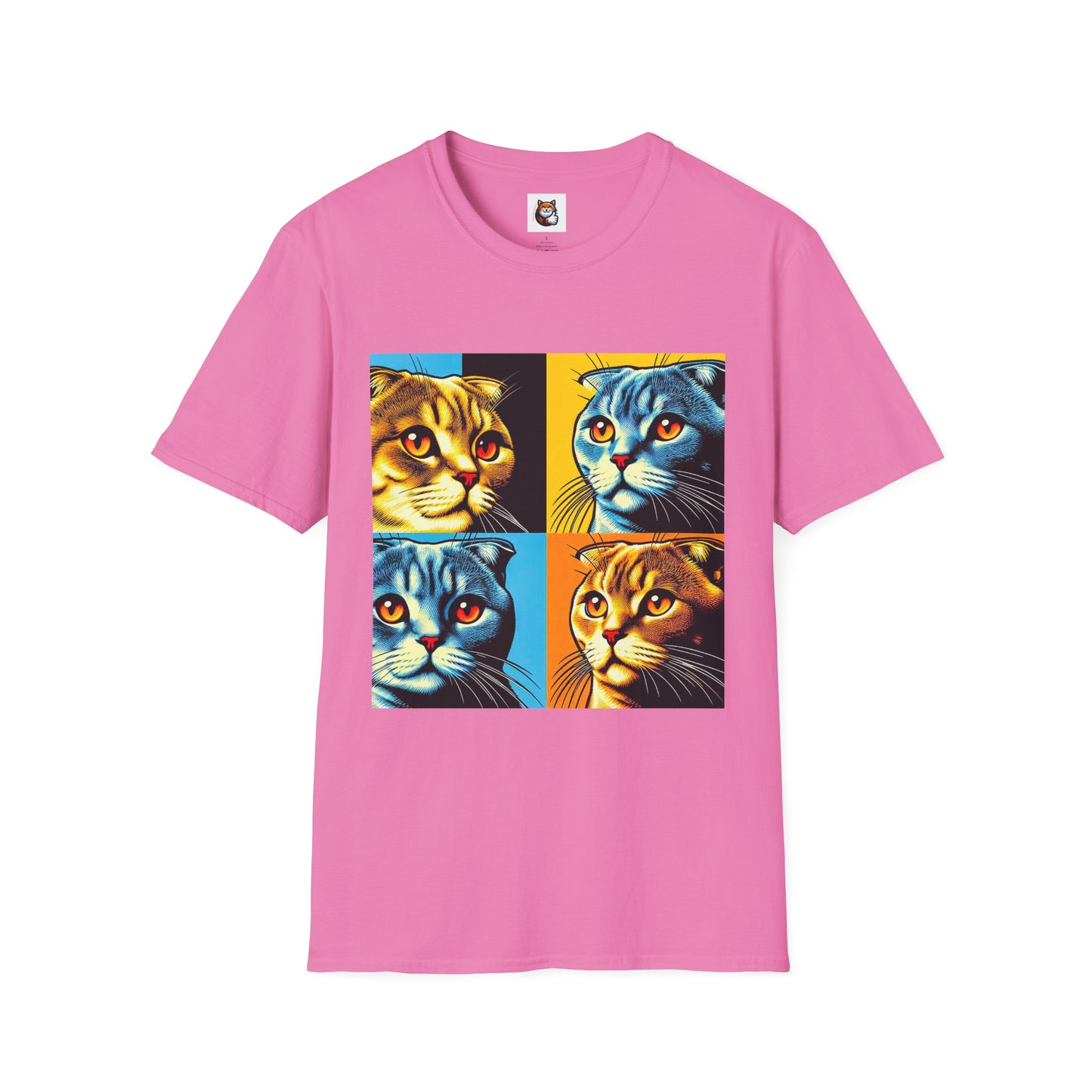 Scottish Fold Cat colorful squares  T-Shirt