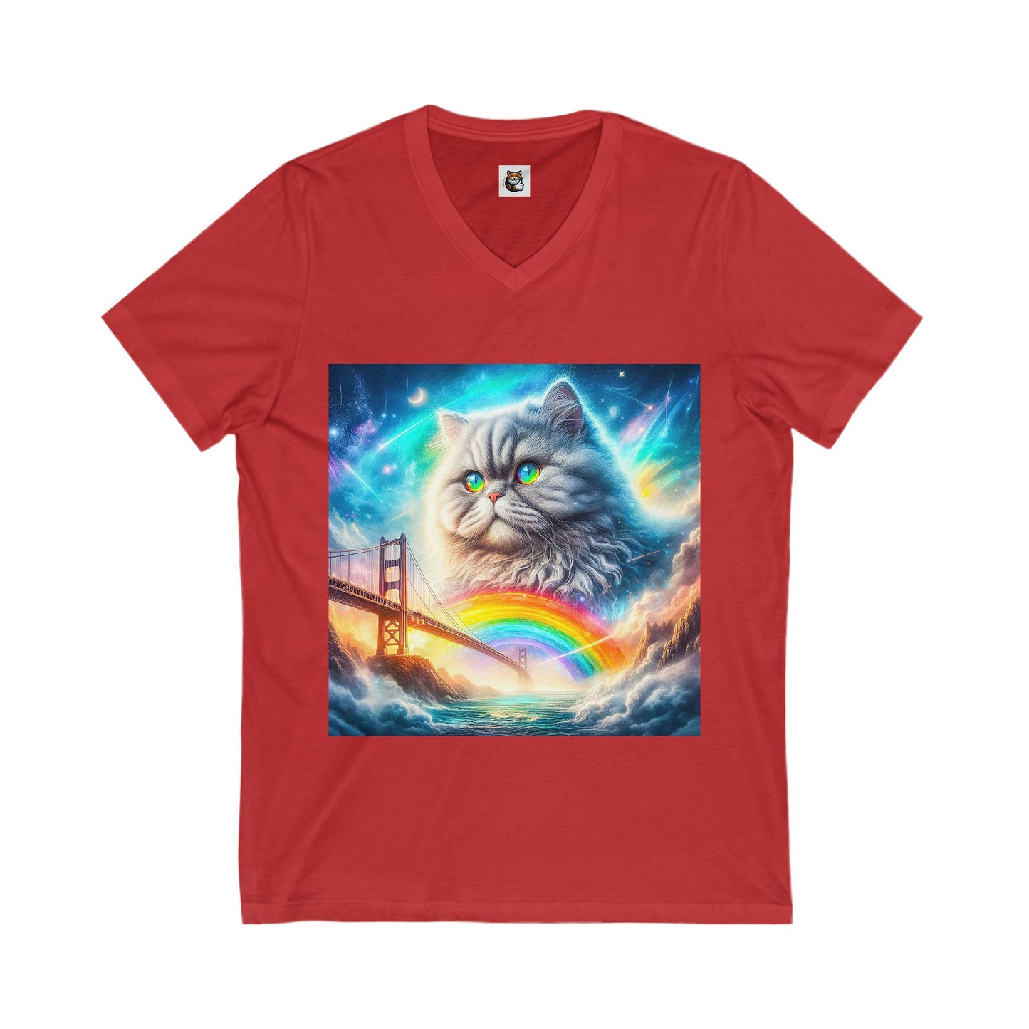 Selkirk Rex  V-Neck pretty rainbow
