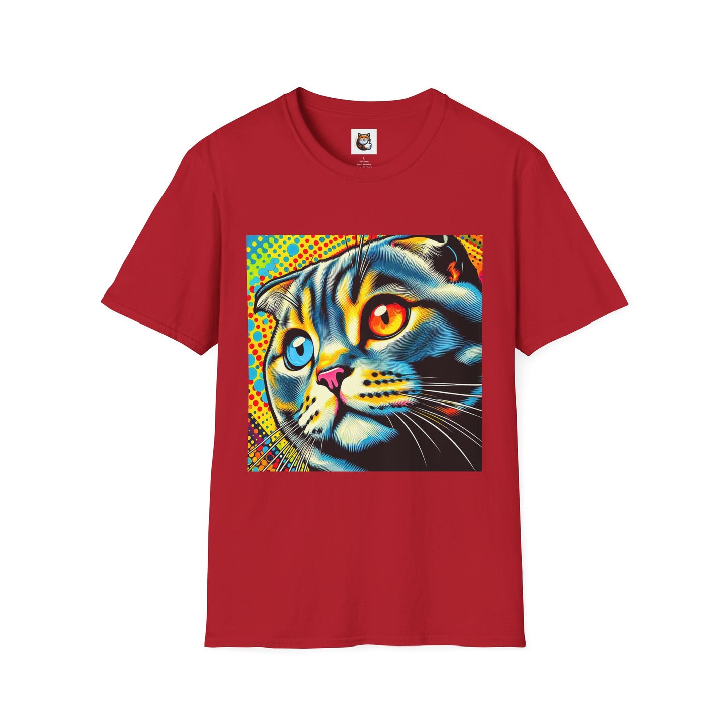 Scottish Fold Cat yellow comic book shirt