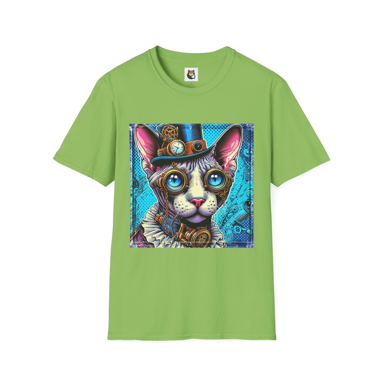Devon Rex steam punk  Unisex Softstyle T-Shirt