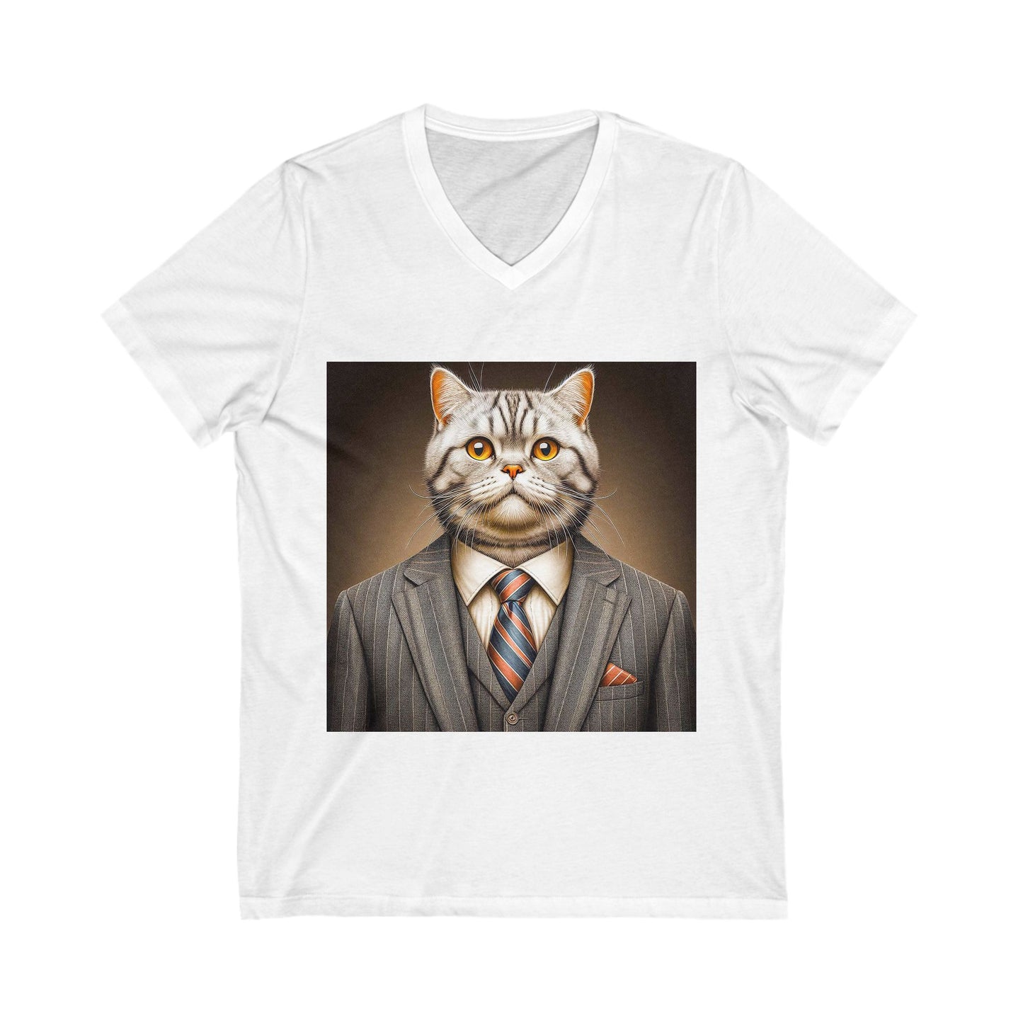 American Shorthair business professionals Jersey Short Sleeve V-Neck Tee