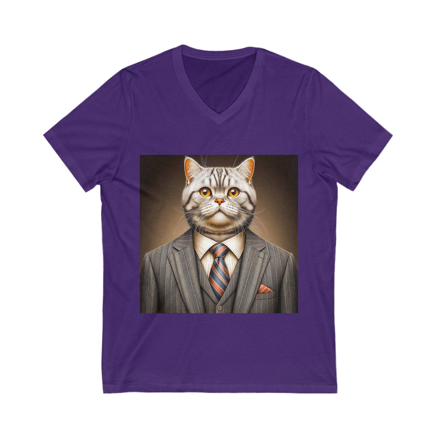 American Shorthair business professionals Jersey Short Sleeve V-Neck Tee