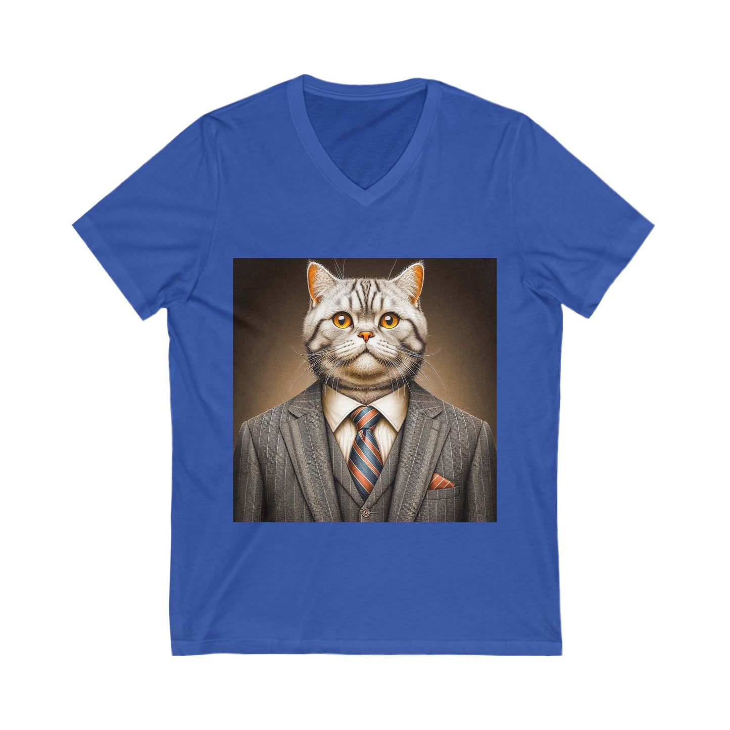 American Shorthair business professionals Jersey Short Sleeve V-Neck Tee