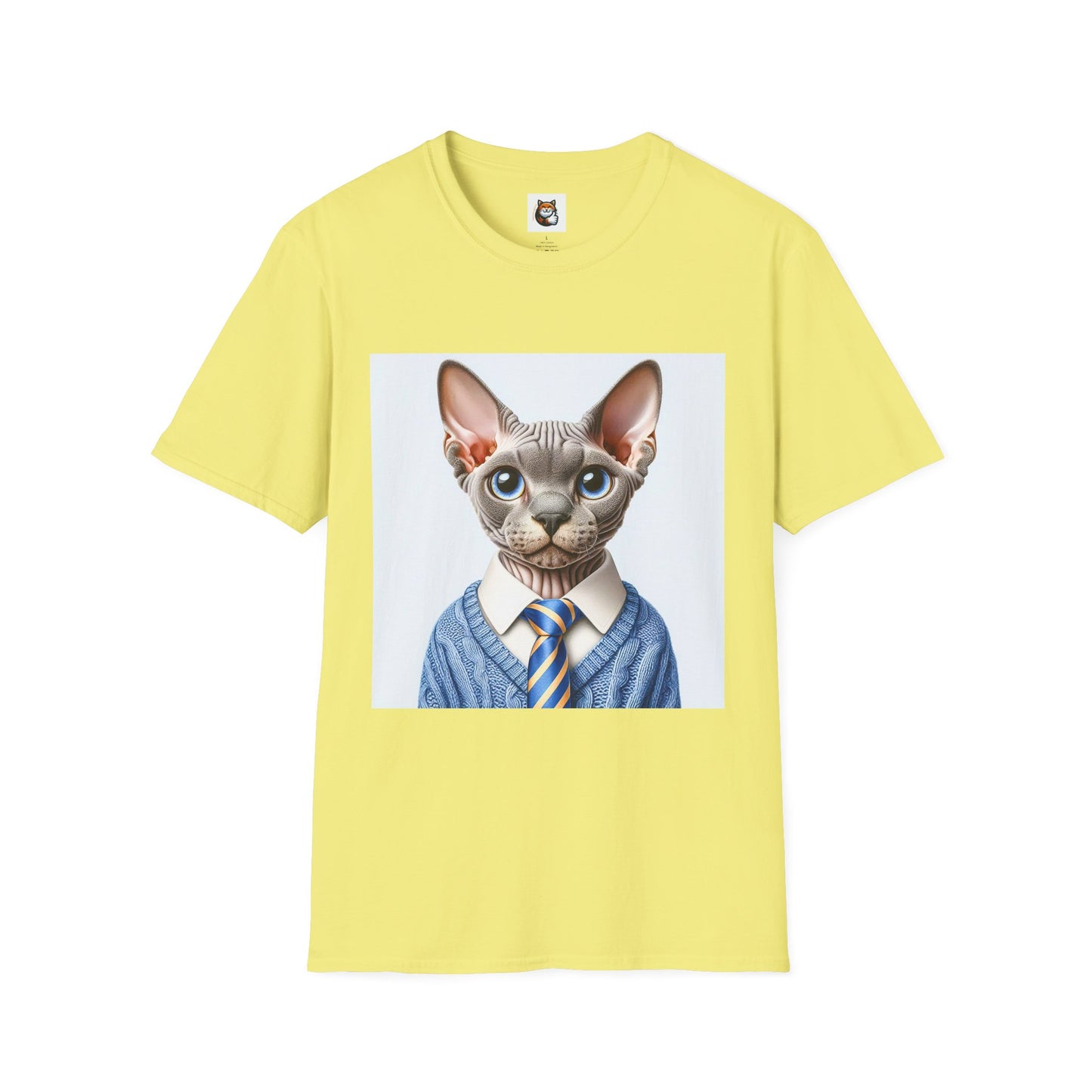 Devon Rex Cat business man Softstyle T-Shirt