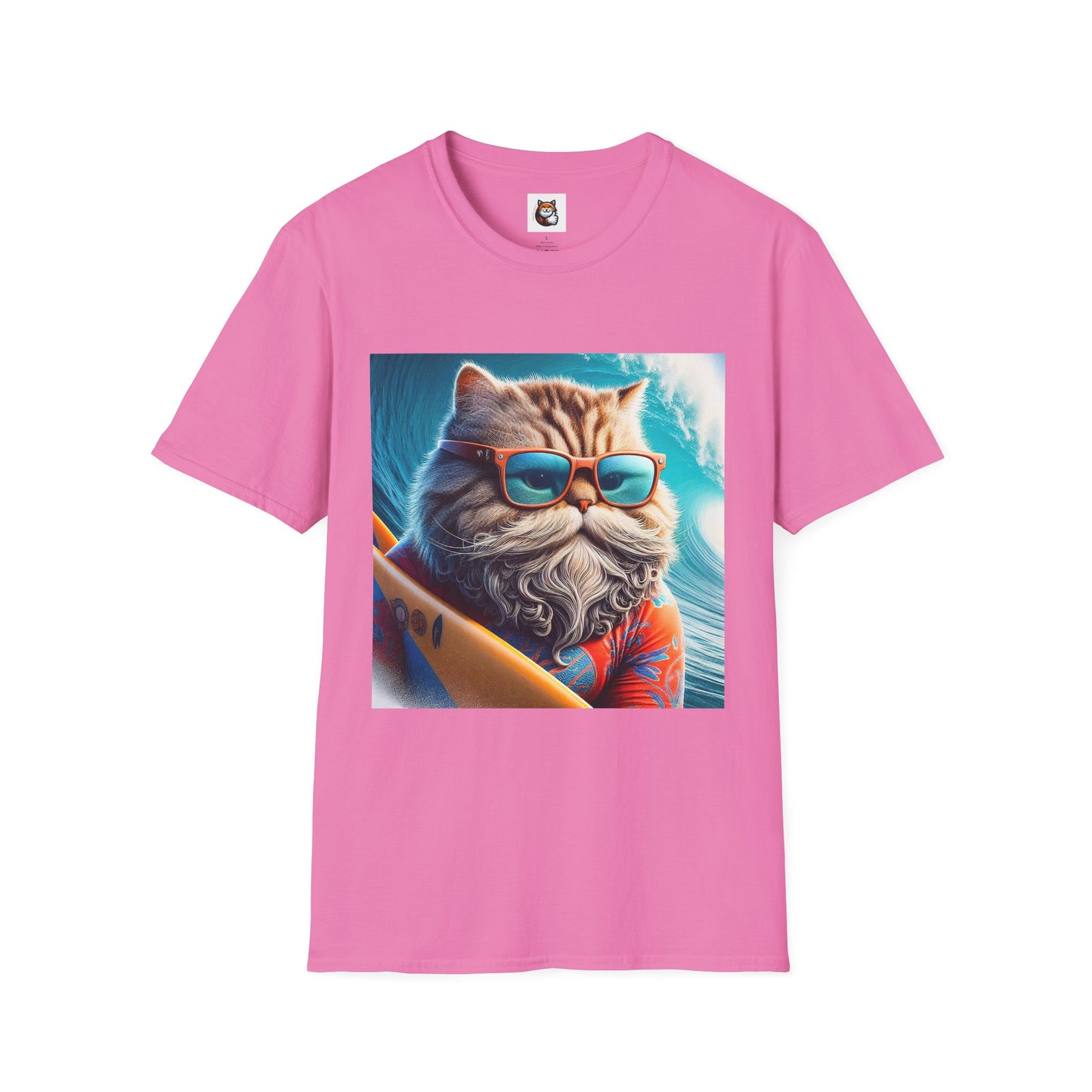 Selkirk Rex Cat T-Shirt old guy surfer