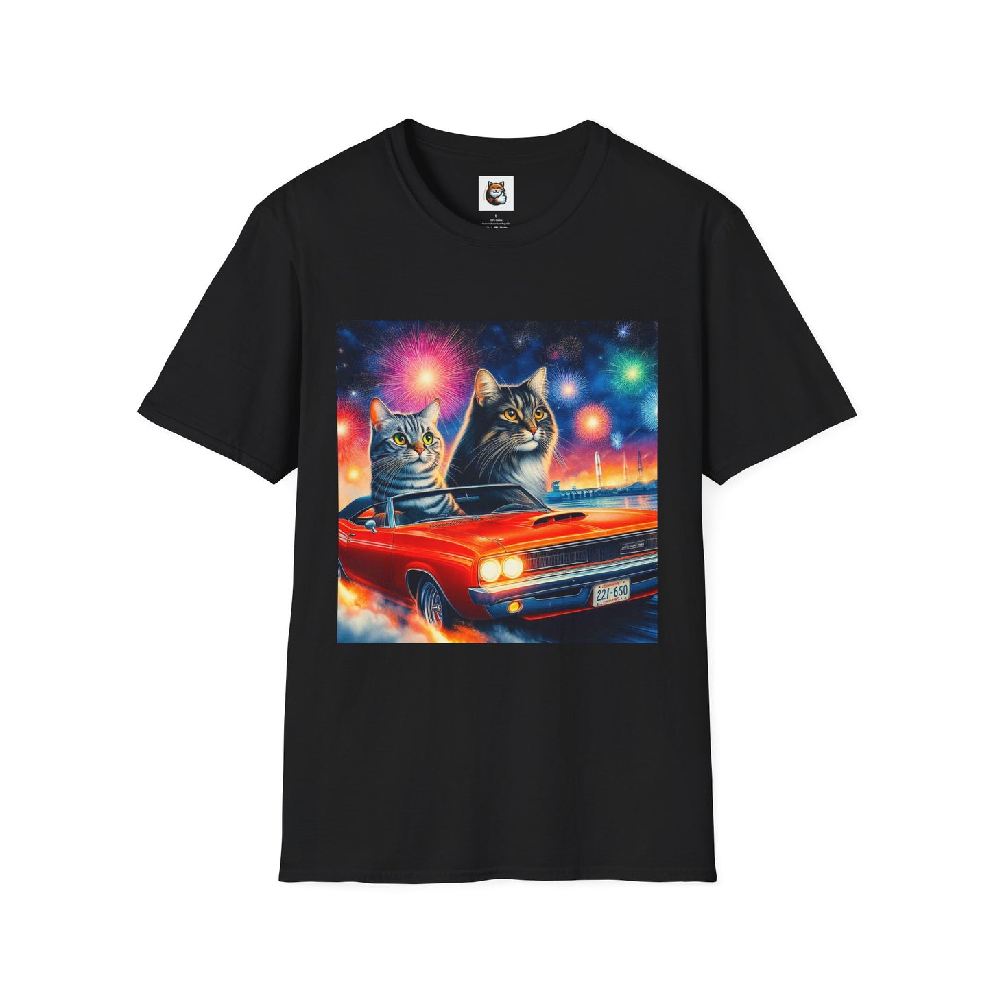 Wacky Domestic Cat Unisex Softstyle T-Shirt