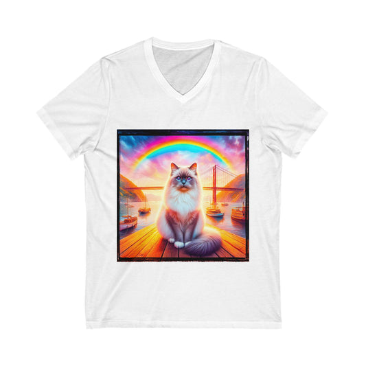 Birman bridge Jersey Short Sleeve V-Neck Tee