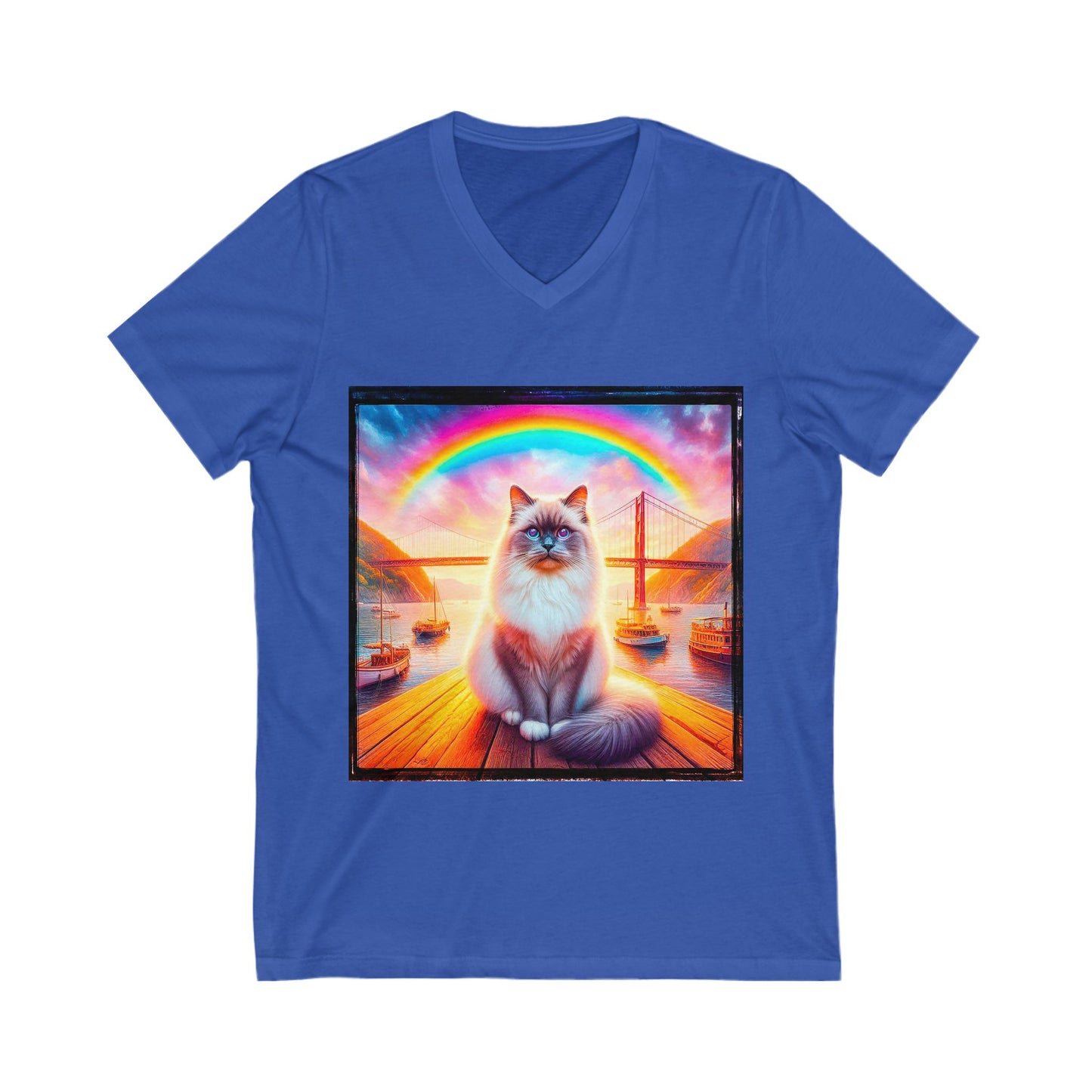 Birman bridge Jersey Short Sleeve V-Neck Tee