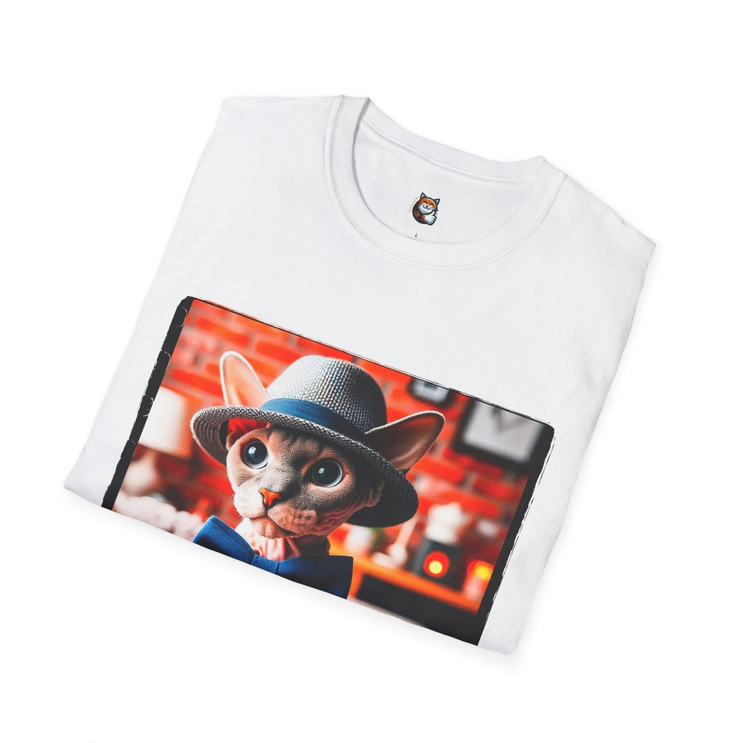 Devon Rex Cat hat and tie Softstyle T-Shirt