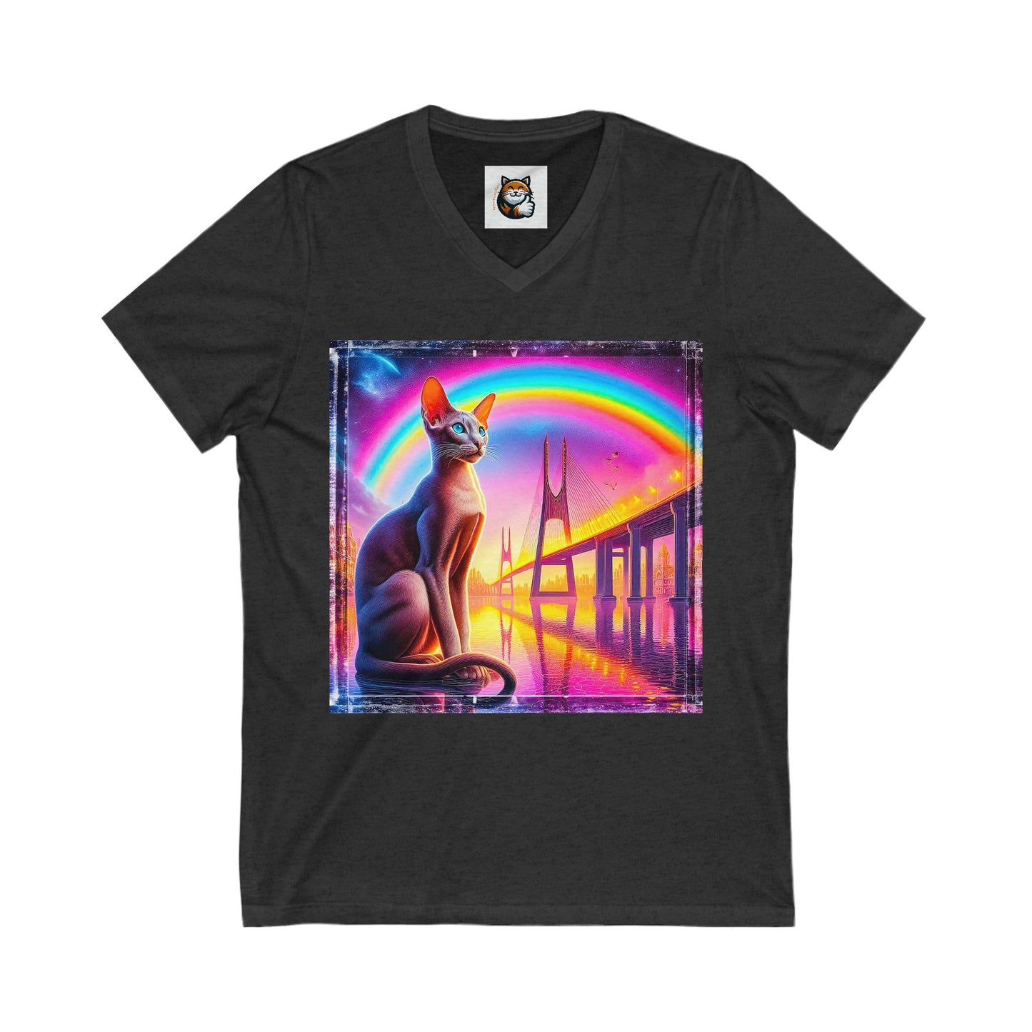 Oriental Shorthair Unisex Jersey Short Sleeve V-Neck Tee