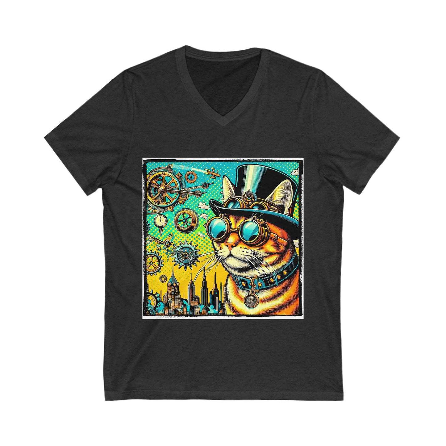 Domestic Cat Unisex Jersey Short Sleeve V-Neck Tee