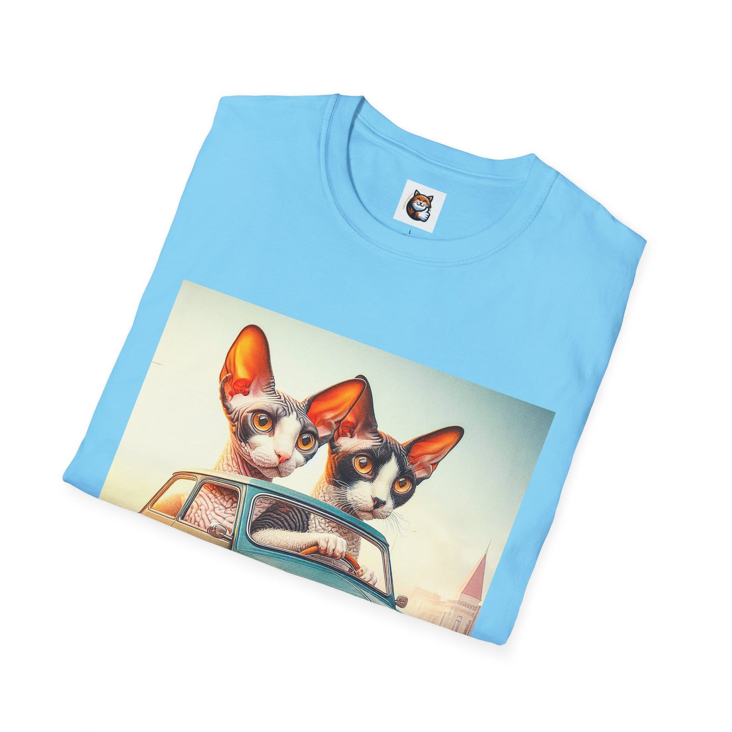 Wacky Cornish Rex Cat tiny car   T-Shirt