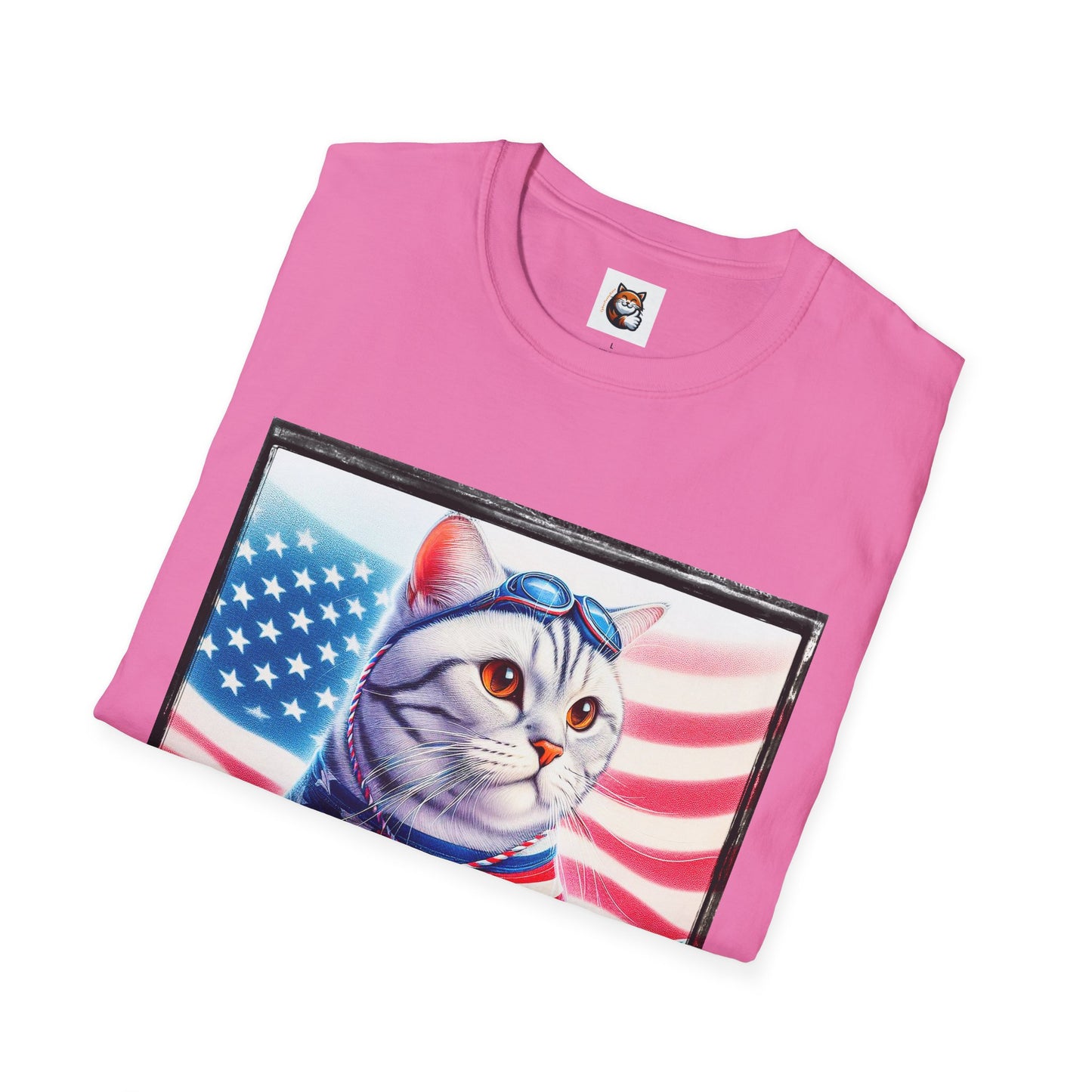 American Shorthair americsn flag Softstyle T-Shirt