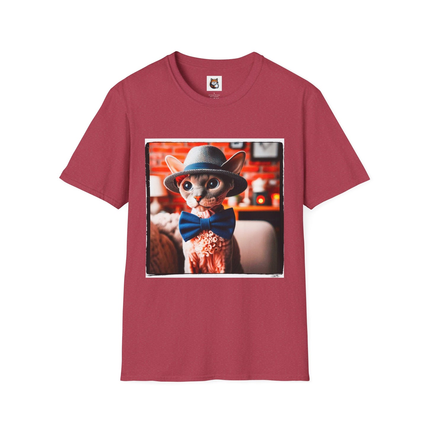 Devon Rex Cat hat and tie Softstyle T-Shirt
