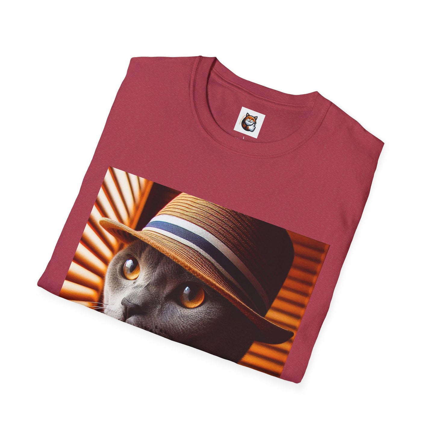 Russian Blue Cat hat and bow tie  T-Shirt