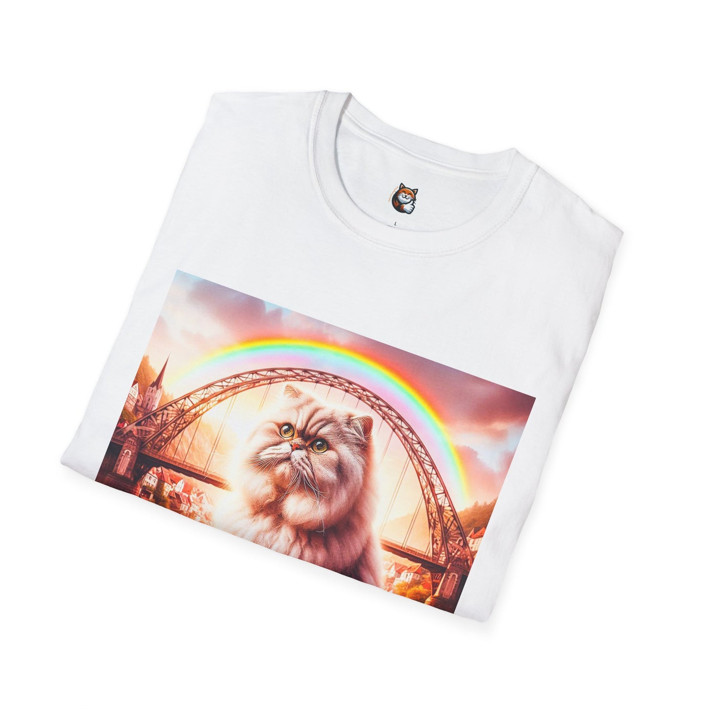 Selkirk Rex Cat T-Shirt rainbow bridge