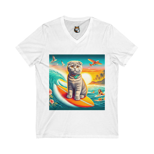 Scottish Fold Cat crashing waves shirt