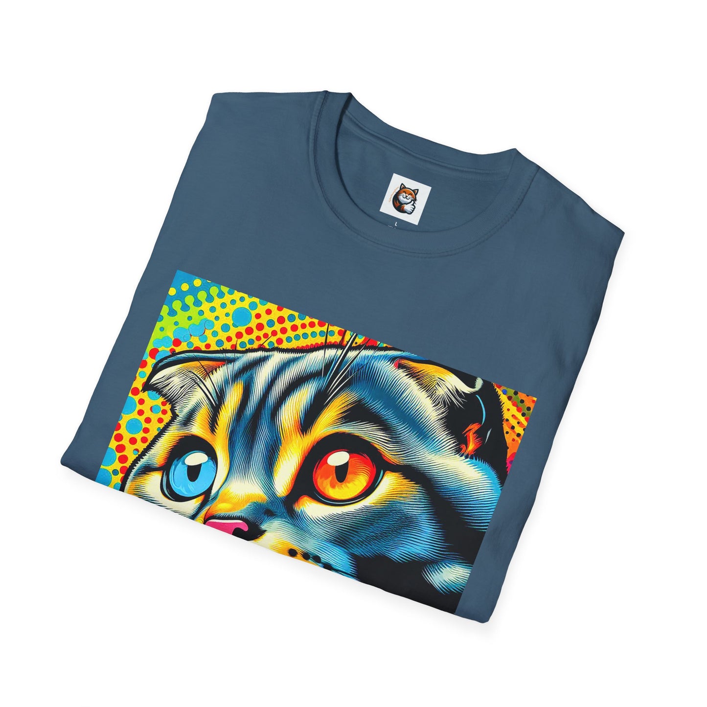Scottish Fold Cat yellow comic book shirt