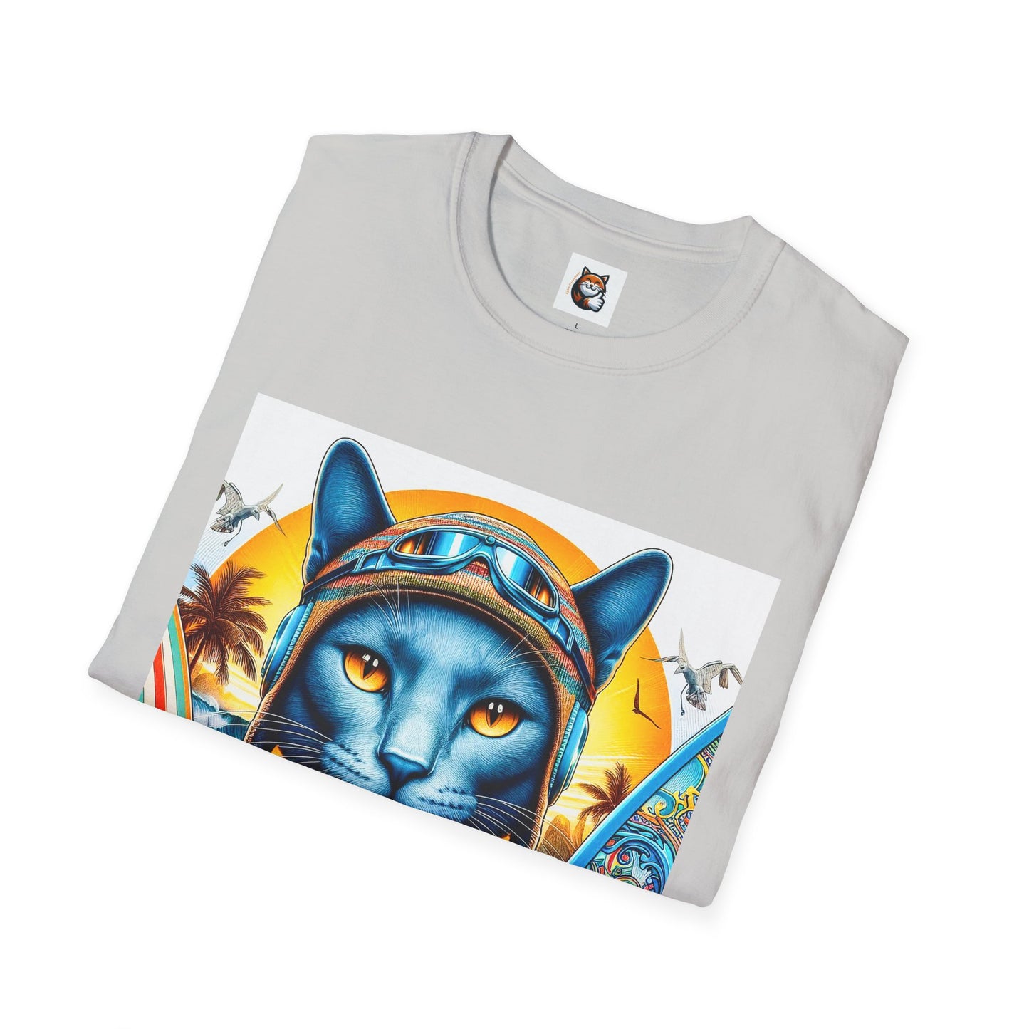 Russian Blue Cat Unisex Softstyle T-Shirt