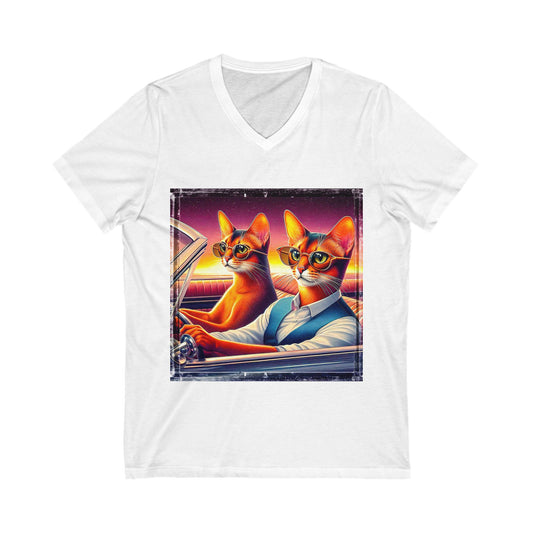 Wacky car driving Unisex Jersey Short Sleeve V-Neck Tee