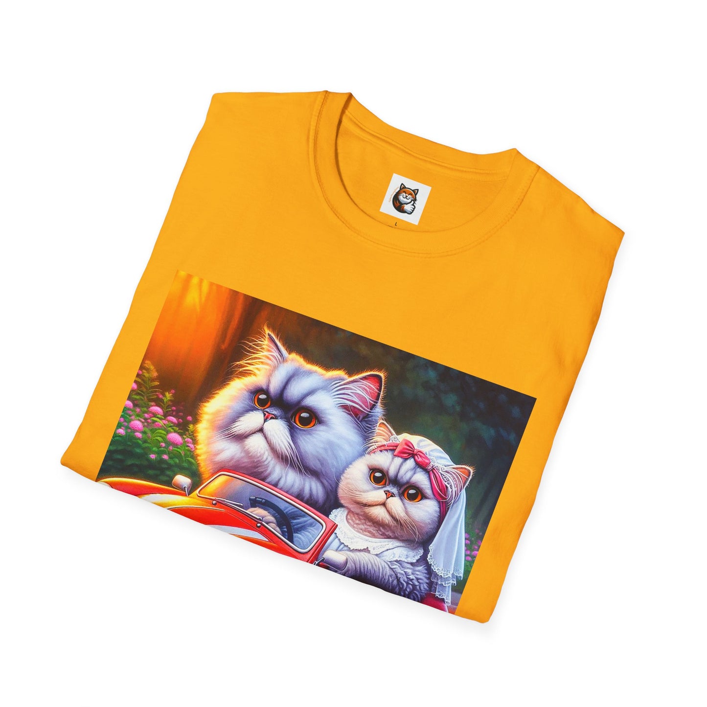 Selkirk Rex Cat T-Shirt happy couple