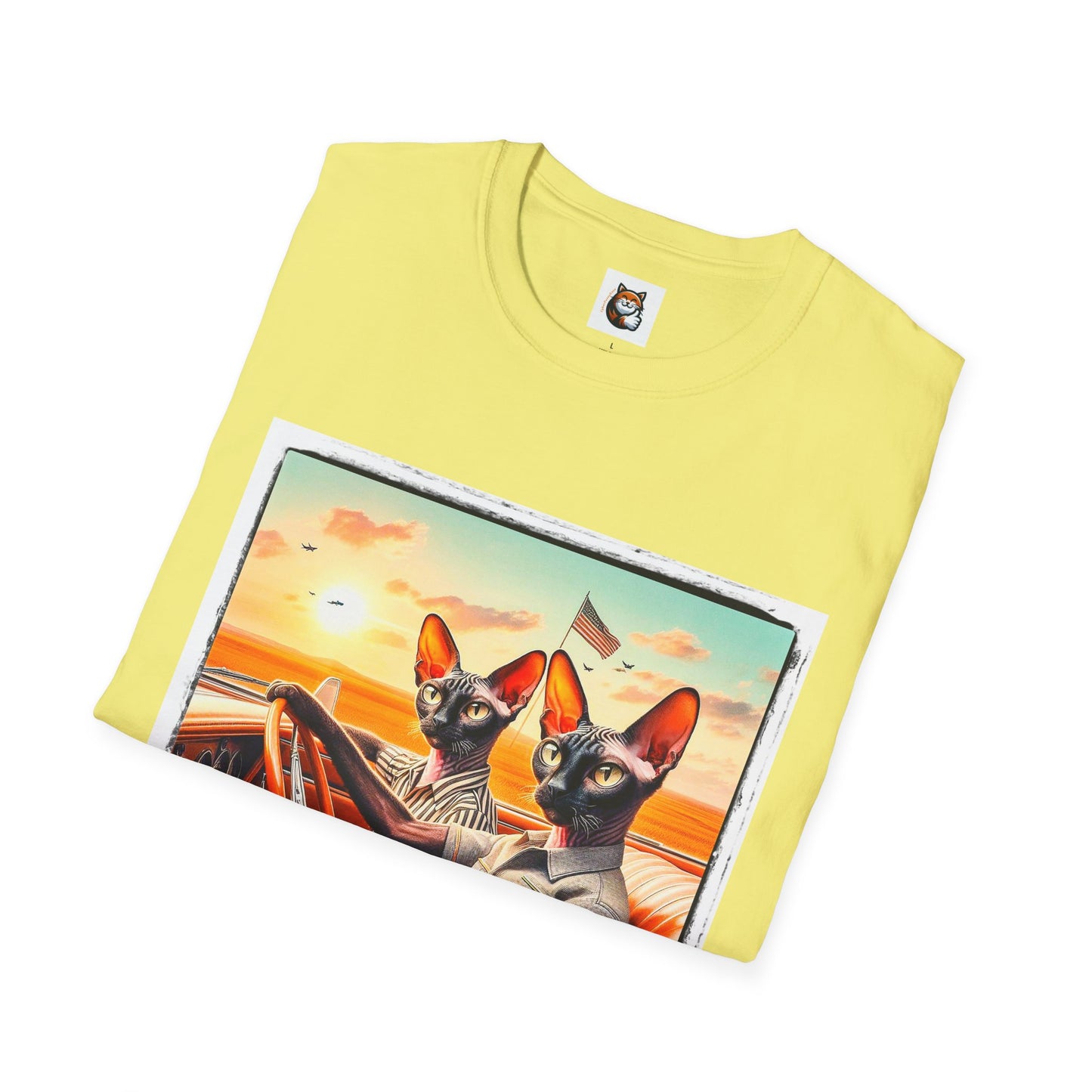 Wacky Cornish Rex Cat couple driving  T-Shirt