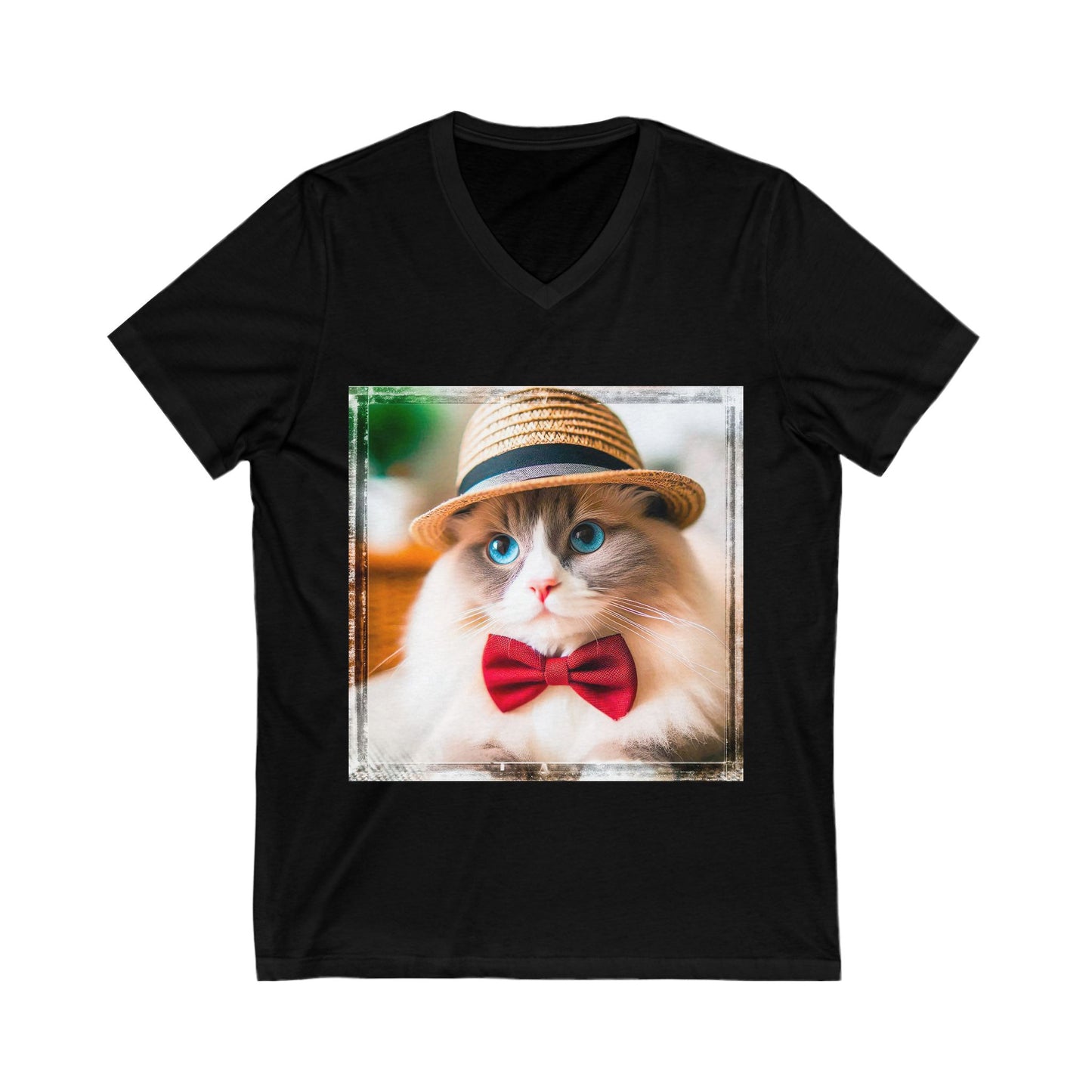 Ragdoll Cat Unisex Jersey Short Sleeve V-Neck Tee