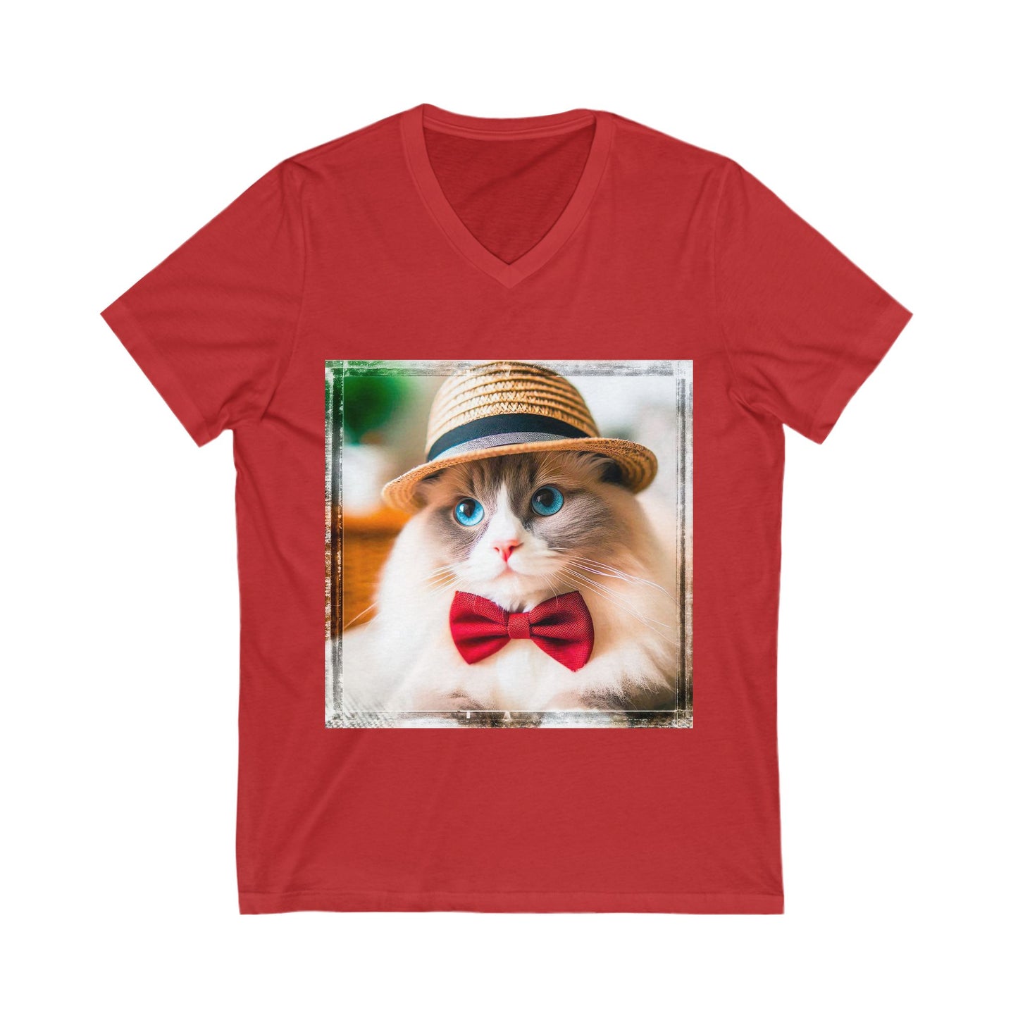 Ragdoll Cat Unisex Jersey Short Sleeve V-Neck Tee