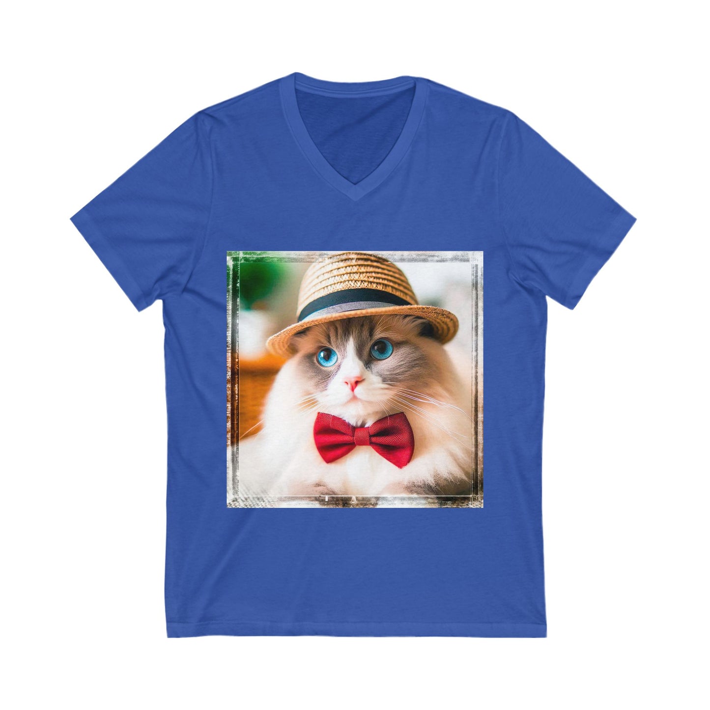 Ragdoll Cat Unisex Jersey Short Sleeve V-Neck Tee