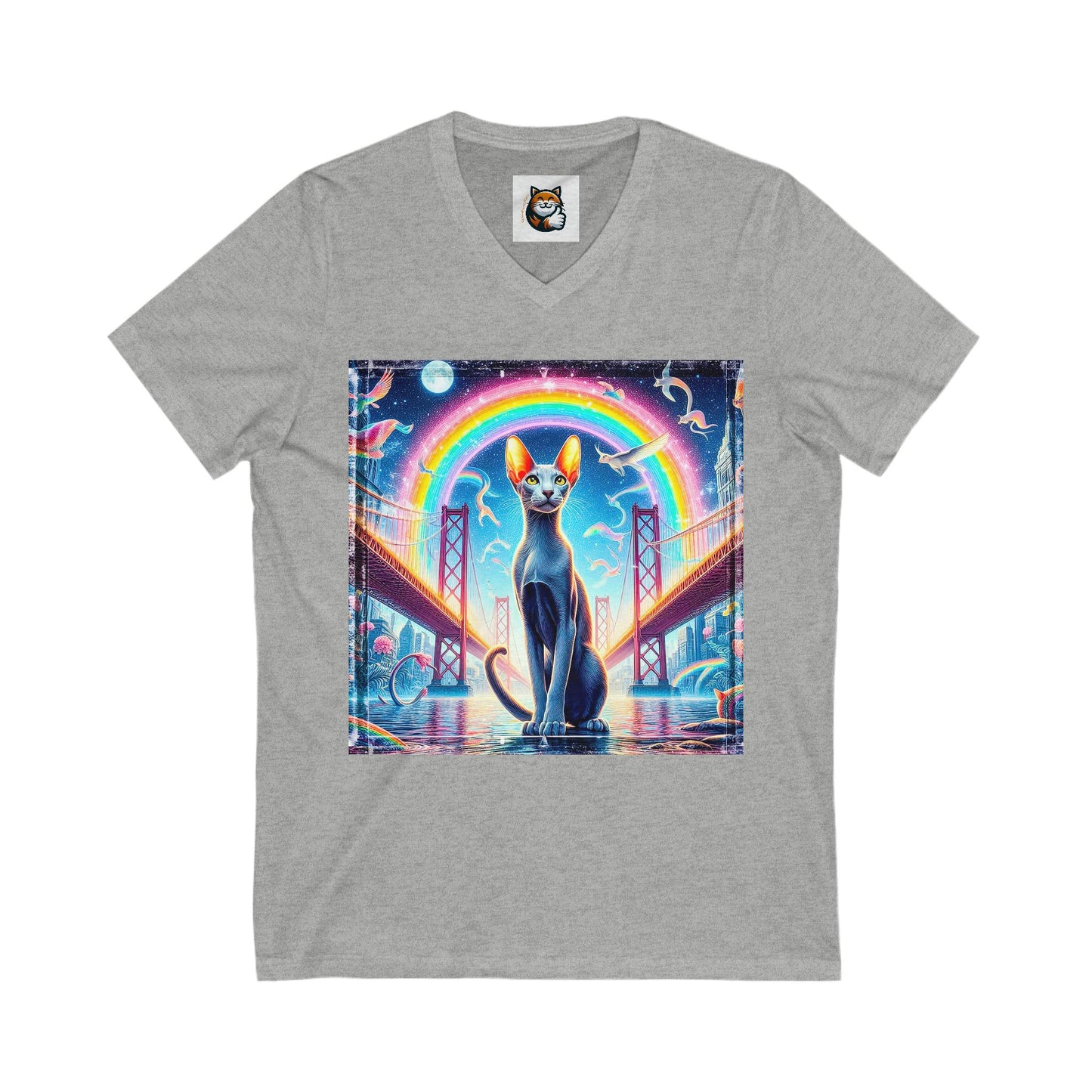Oriental Shorthair Unisex Jersey Short Sleeve V-Neck Tee