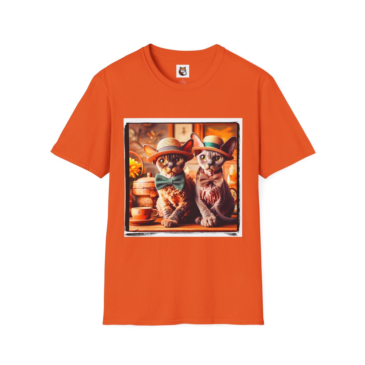 Devon Rex bow and tie Unisex Softstyle T-Shirt