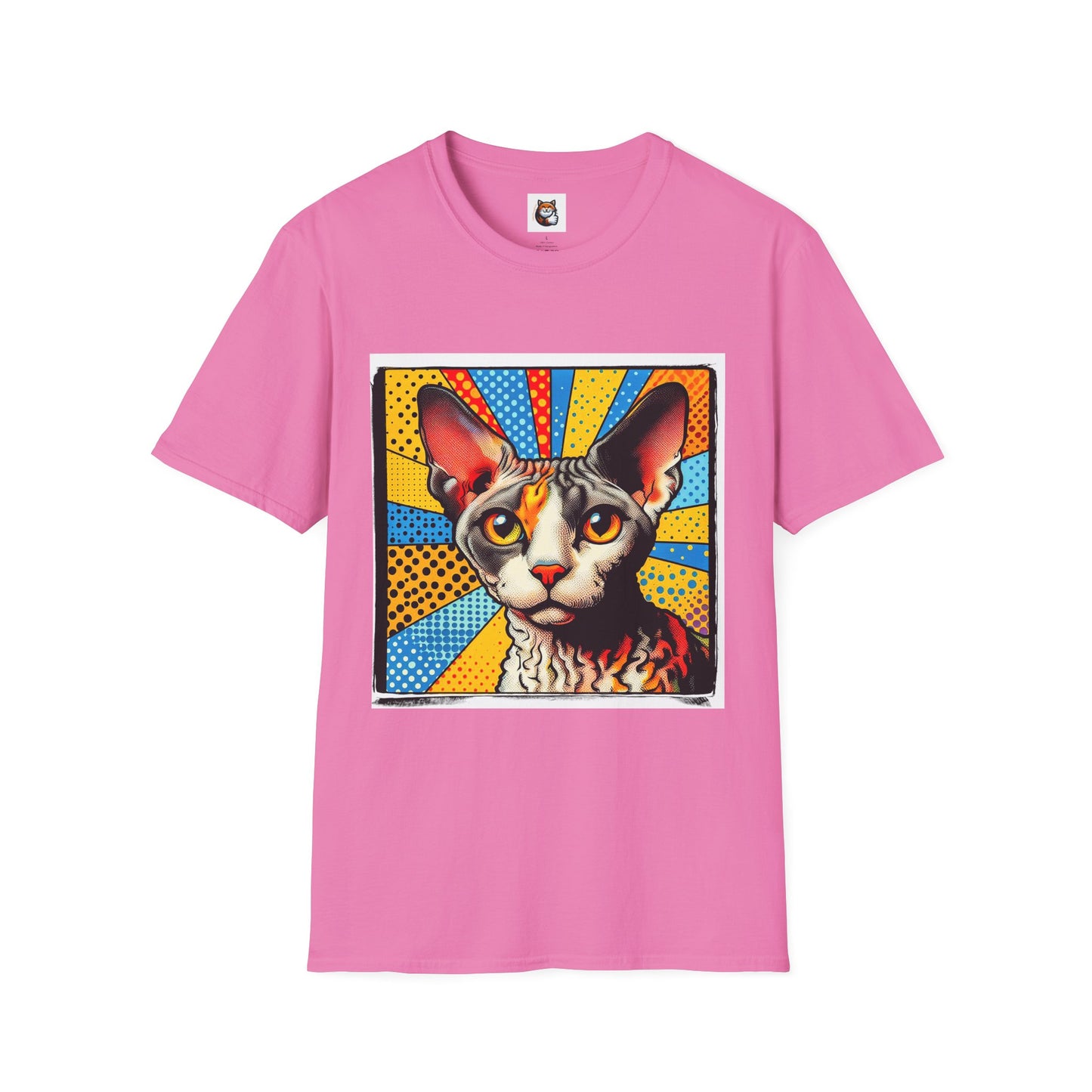 Devon Rex Comic book  Unisex Softstyle T-Shirt