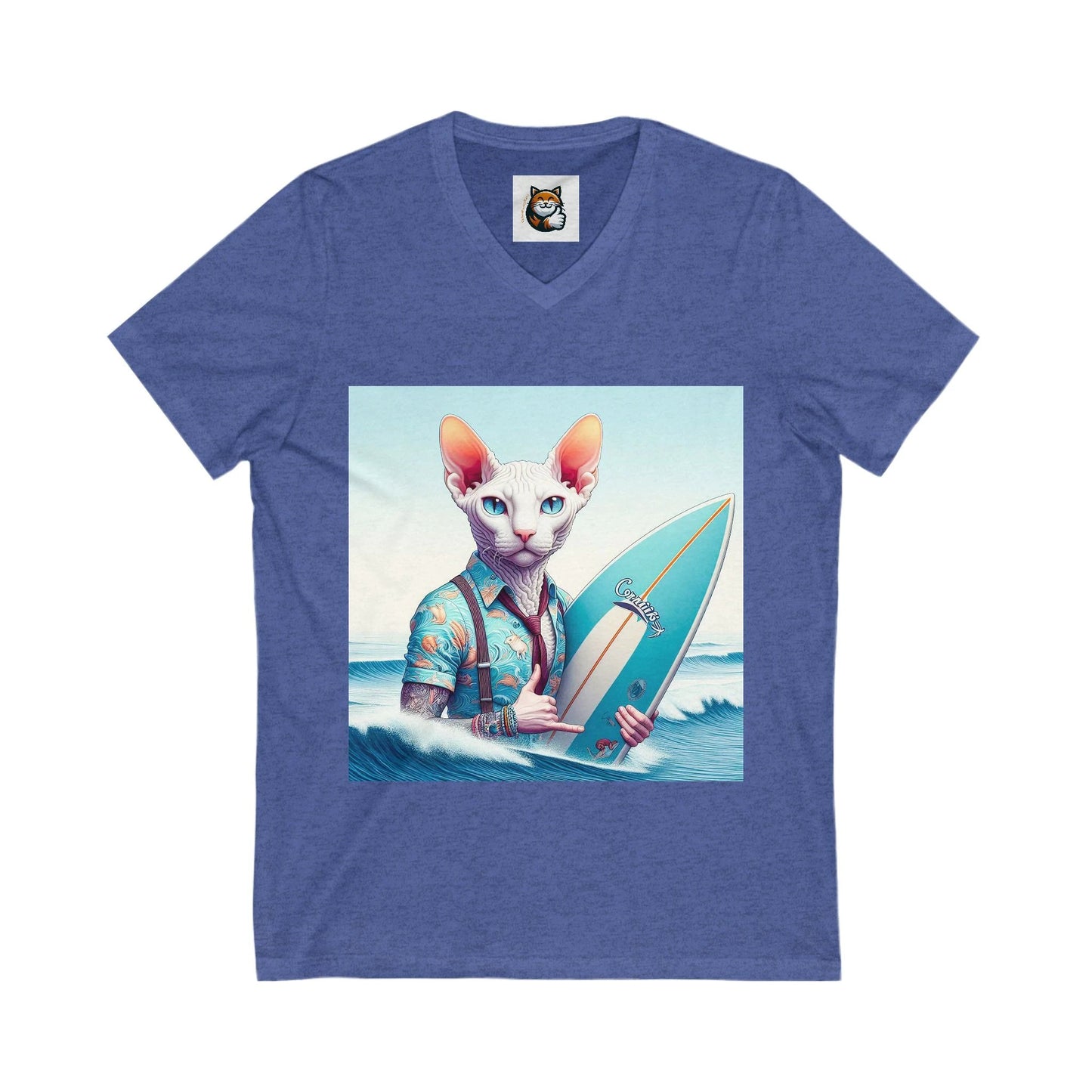 Cornish Rex Cat surfer Tee by Printify