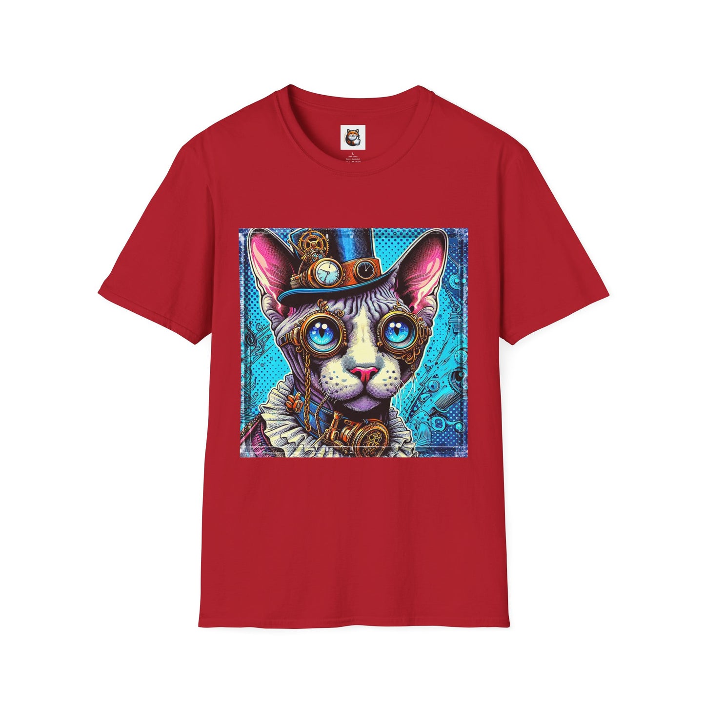Devon Rex steam punk  Unisex Softstyle T-Shirt