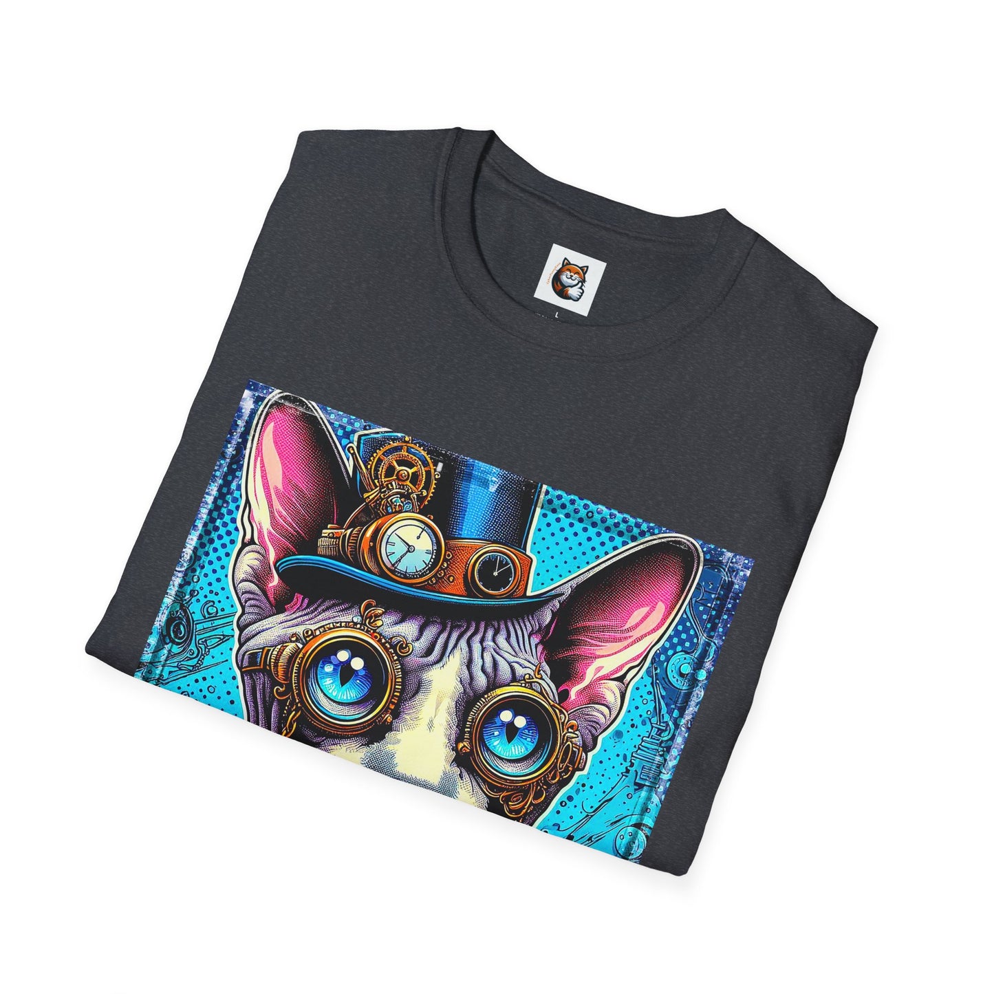 Devon Rex steam punk  Unisex Softstyle T-Shirt