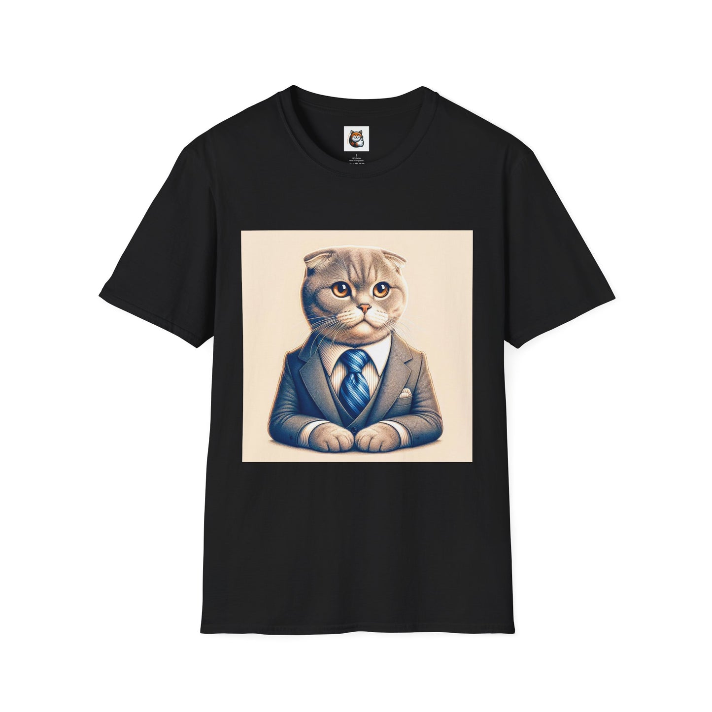 Scottish Fold Cat suit and tie  T-Shirt