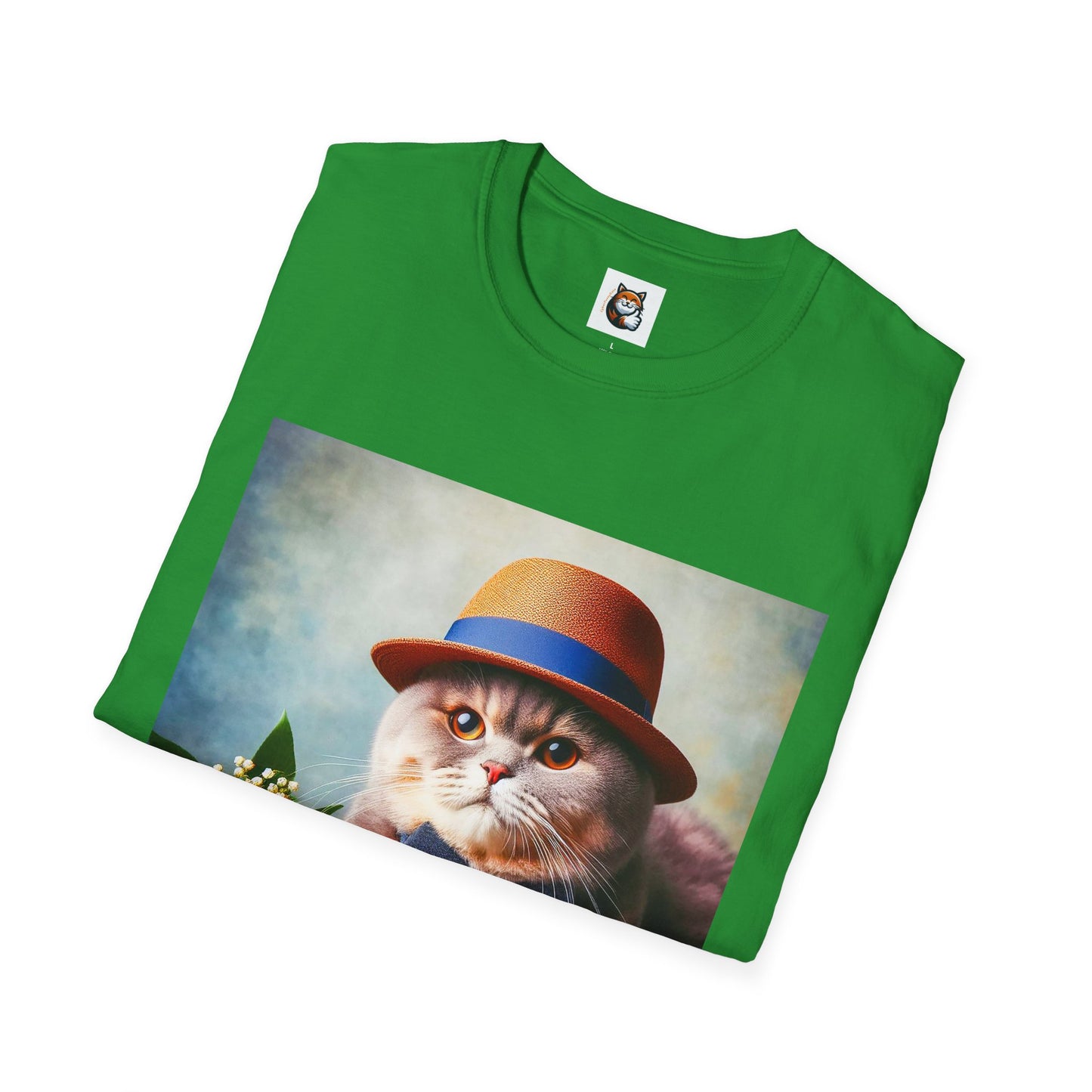 British Shorthair  hat and bow Unisex Softstyle T-Shirt