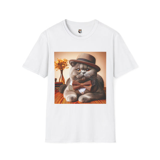 British Shorthair hat and bow Softstyle T-Shirt