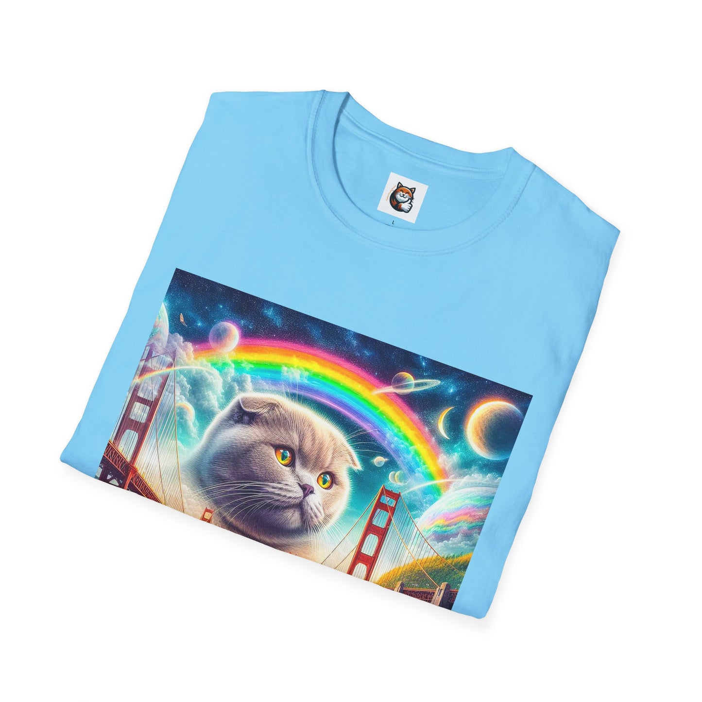 Scottish Fold Cat pretty rainbow  T-Shirt