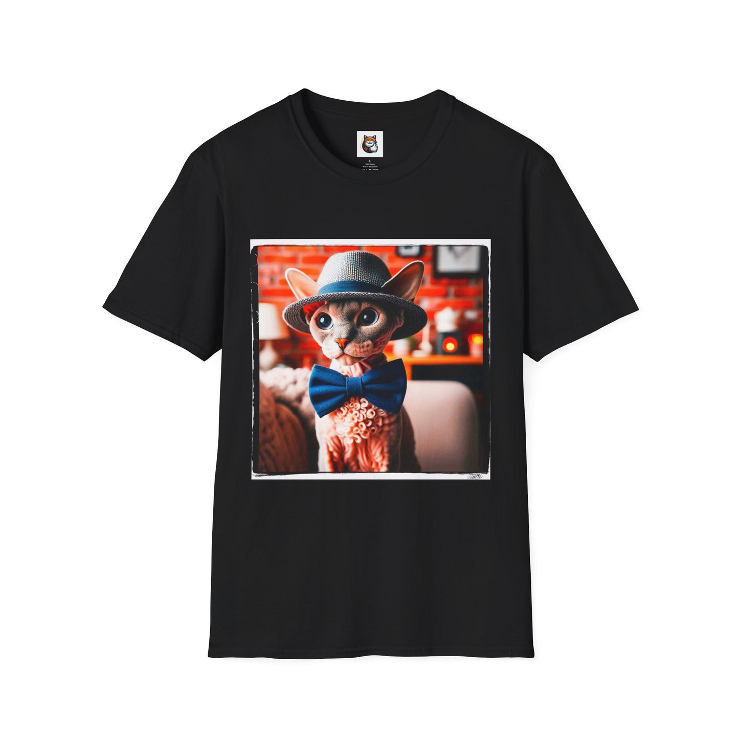 Devon Rex Cat hat and tie Softstyle T-Shirt